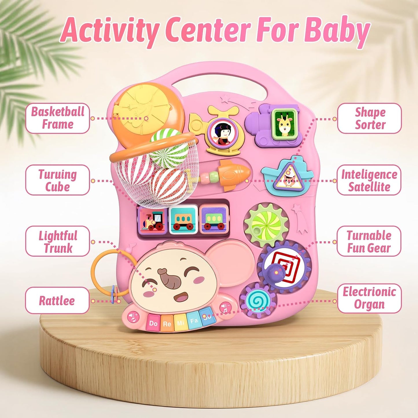 Hot QDRAGON 3 in 1 Baby Walker and Activity Center for Girl, Learning to Walk, Sit to Stand, Early Educational Push Toys with Music Panel for Infant Toddler 12+ Months Pink
