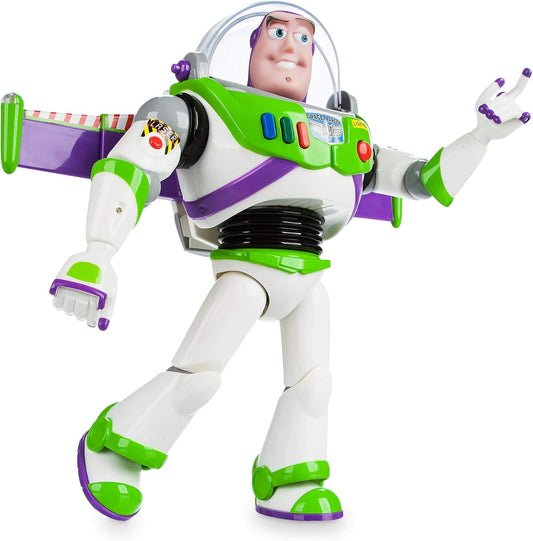 HotDisney Store Official Buzz Lightyear Interactive Talking Action Figure from Toy Story, Features 10+ English Phrases, Interacts with Other Figures and Toys