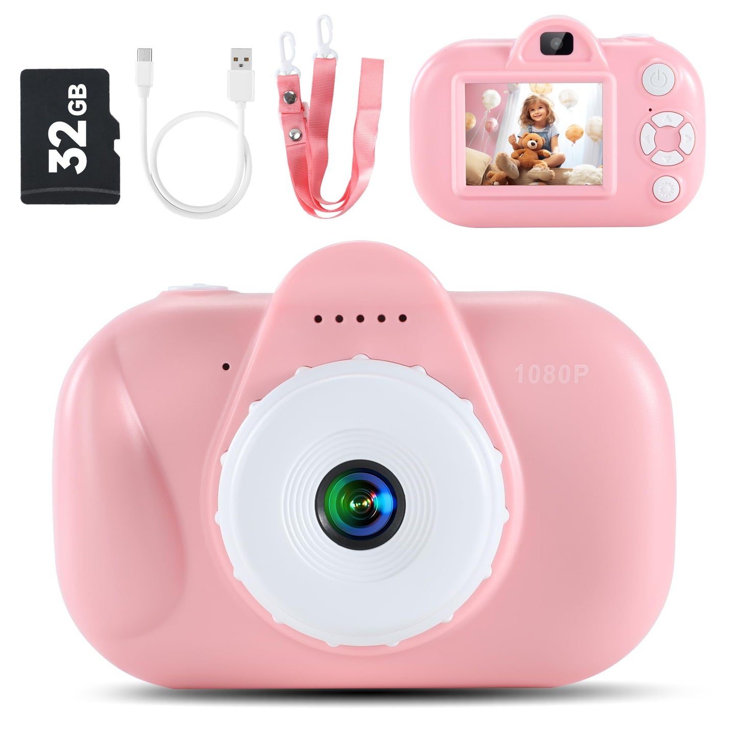 Hot Kids Camera Boys Toys for 3 4 5 6 7 8 9 Years Old Boys, 48MP Dual Lens Kids Digital Camera Christmas Birthday Gifts, 1080P HD Video Selfie Toddler Camera with 32G SD Card