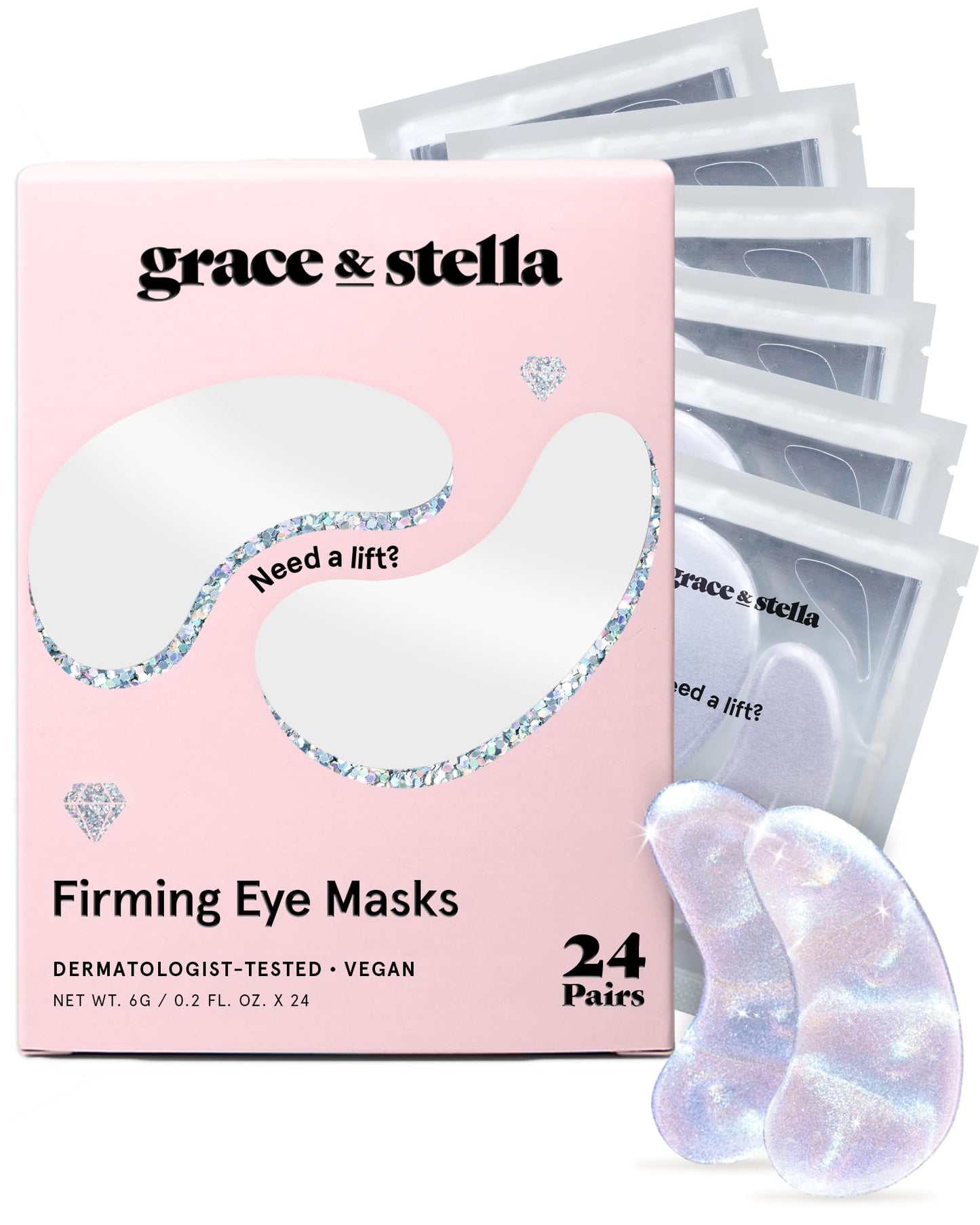 Hotgrace & stella Retinol Under Eye Patches for Puffy Eyes & Dark Circles - Restoring Gel Under Eye Masks with Hyaluronic Acid - Birthday Gifts for Women, Bachelorette Party Favors (Purple, 24 Pairs)