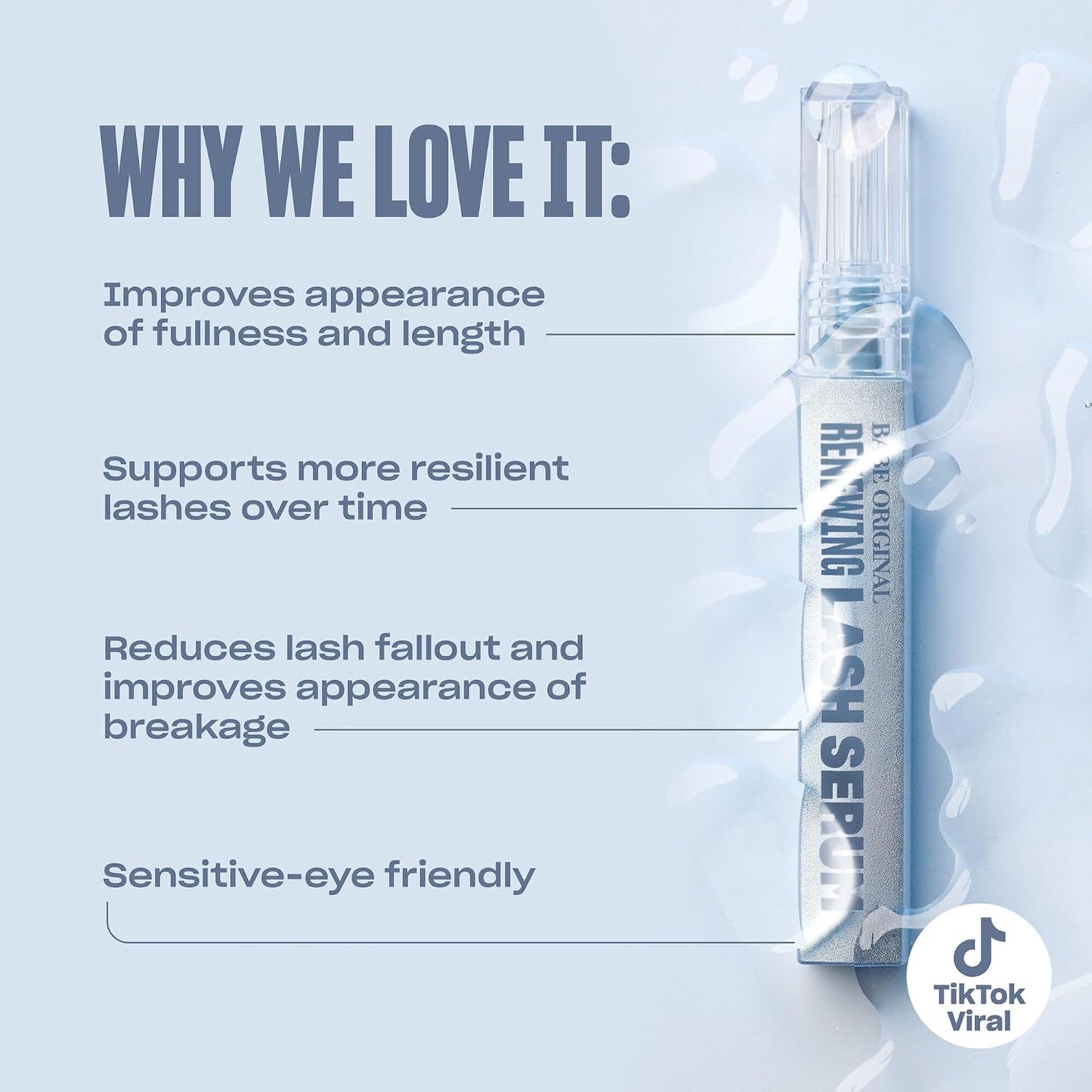 HotBABE ORIGINAL Renewing Lash Serum – Prostaglandin-Free, Peptide-Infused Gentle Lash Serum for Fuller, Longer-Looking Lashes, Lash Enhancing Treatment with Nourishing Botanicals, Vegan & Cruelty-Free