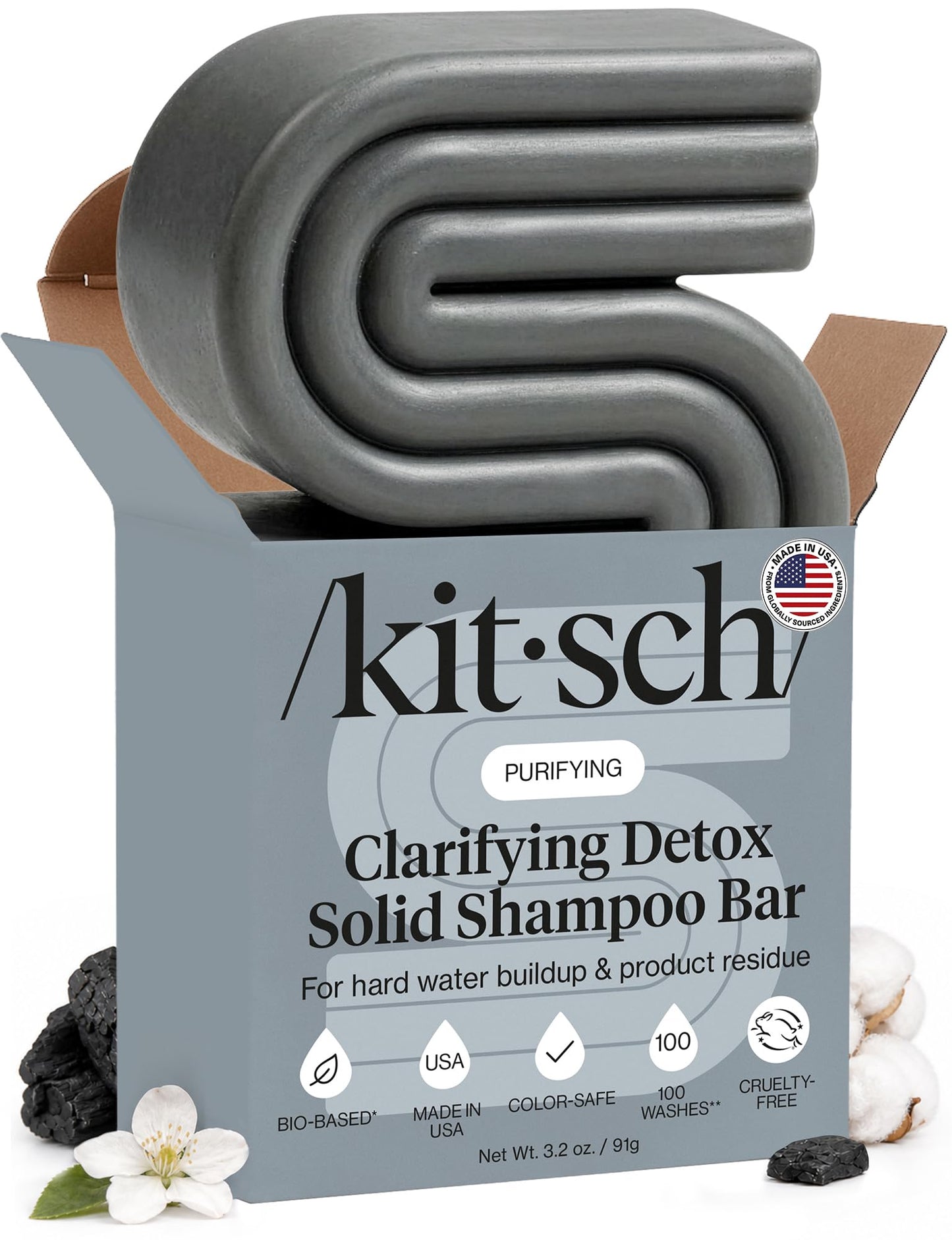 HotKitsch Rosemary & Biotin Shampoo Bar Soap for Hair Growth - 3.5 oz | Strengthening, Thickening & Volumizing Hair Shampoo for Women and Men - Free of Paraben, Sulfate & Silicone - Made in USA