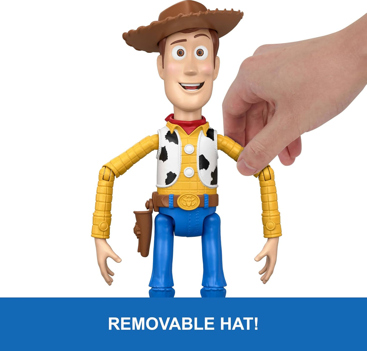 Hot Mattel Disney and Pixar Toy Story 5 Running Woody | 12-inch Action Figure with 50+ Movie Phrases & Sounds, Movie-Accurate, English Language