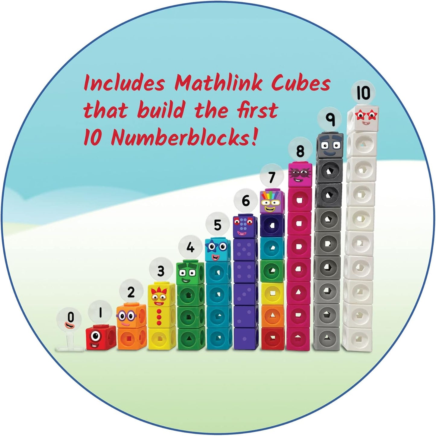 Hothand2mind MathLink Cubes Numberblocks 1-10 Activity Set, 30 Preschool Learning Activities, Counting Blocks, Linking Cubes, Educational Toys for Kids, Number Games, Math Manipulatives Kindergarten