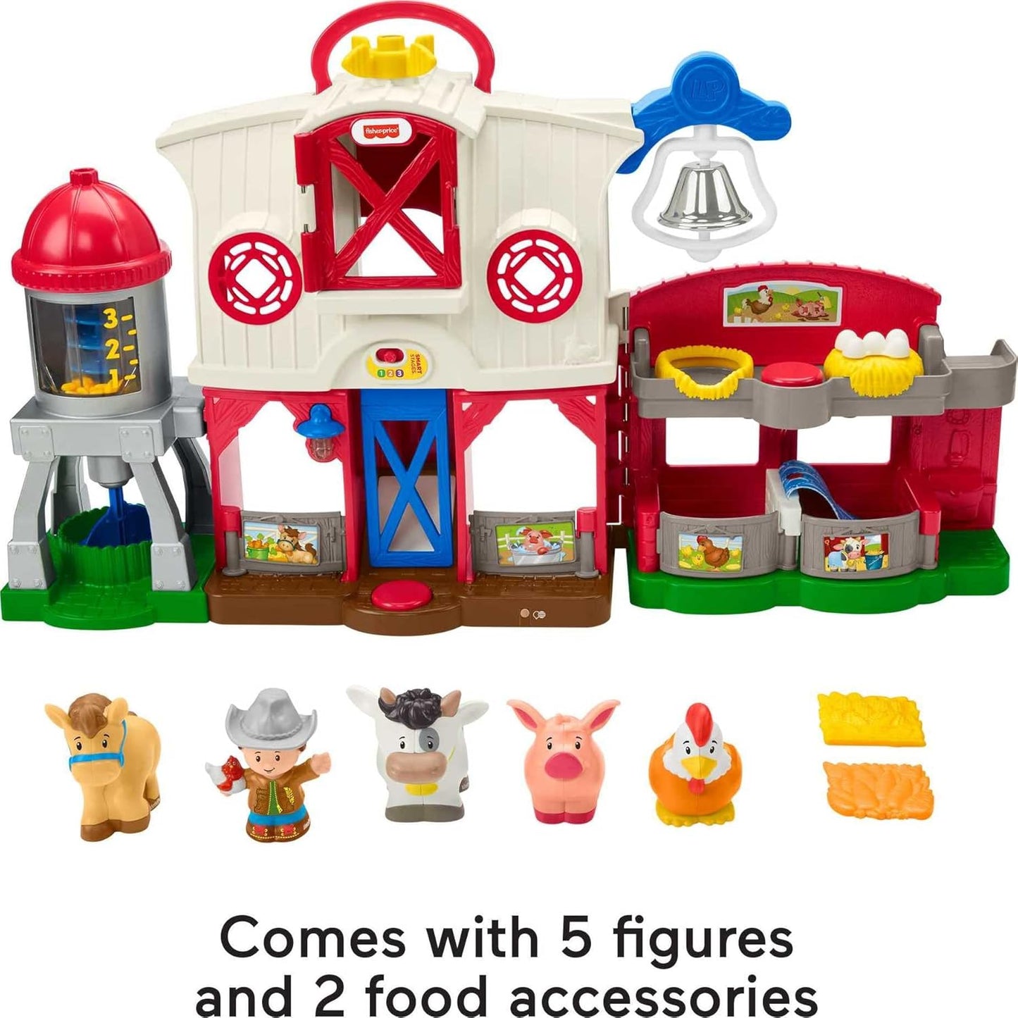 HotFisher-Price Little People Caring for Animals Farm Electronic Interactive playset with Smart Stages Learning Songs for Toddlers Ages 1 and up (Amazon Exclusive)