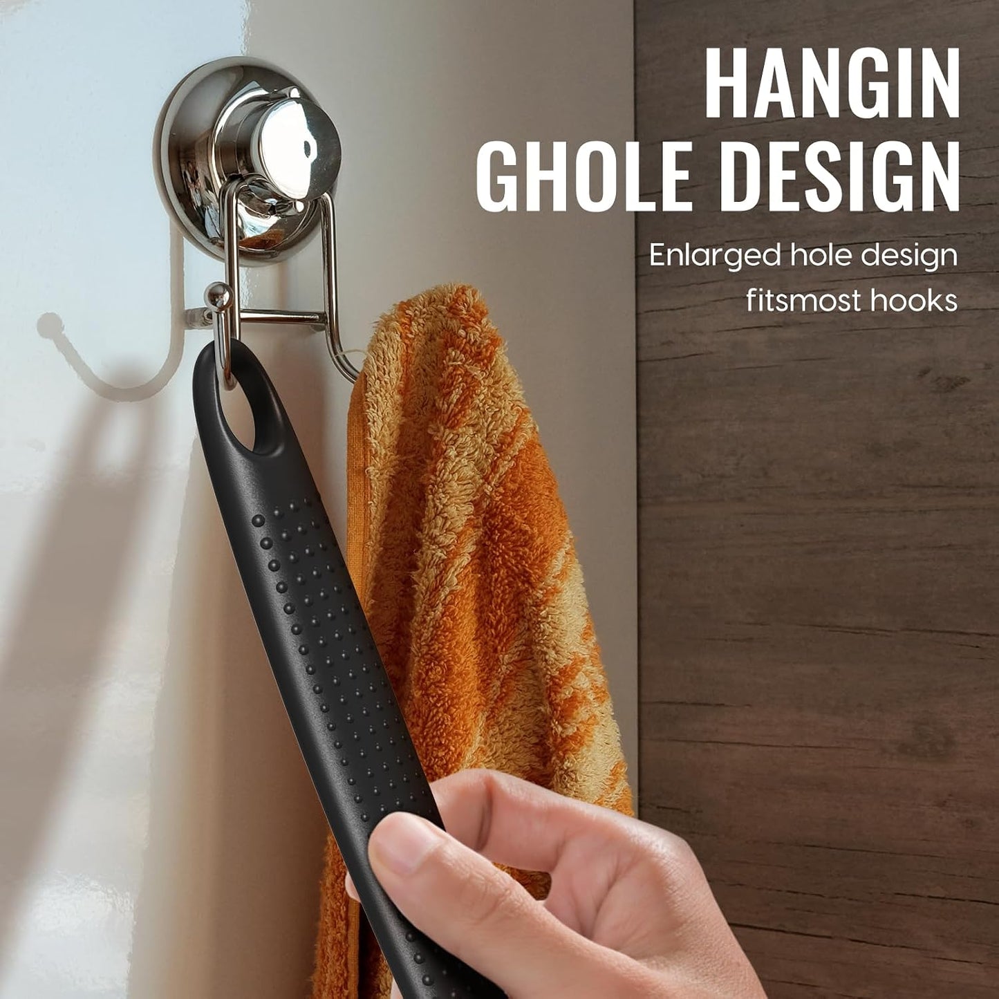 HotSilicone Back Scrubber for Shower, 17in Lengthen Long Handle Body Brush, Double Sided Shower Brush for Shower Exfoliating and Massage Can Produce Rich Foam, Long Handle Back Scrubber for Men