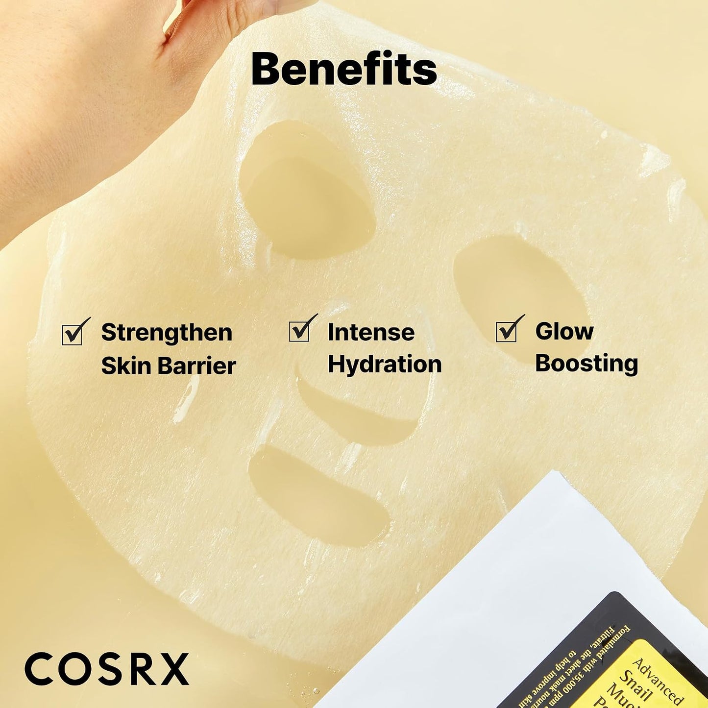 HotCOSRX Snail Mucin Sheet Mask 10 EA with Snail Mucin Serum, Hydrating Face Sheet Masks for Dry & Sensitive Skin, Korean Face Mask for Self Care, Korean Skin Care