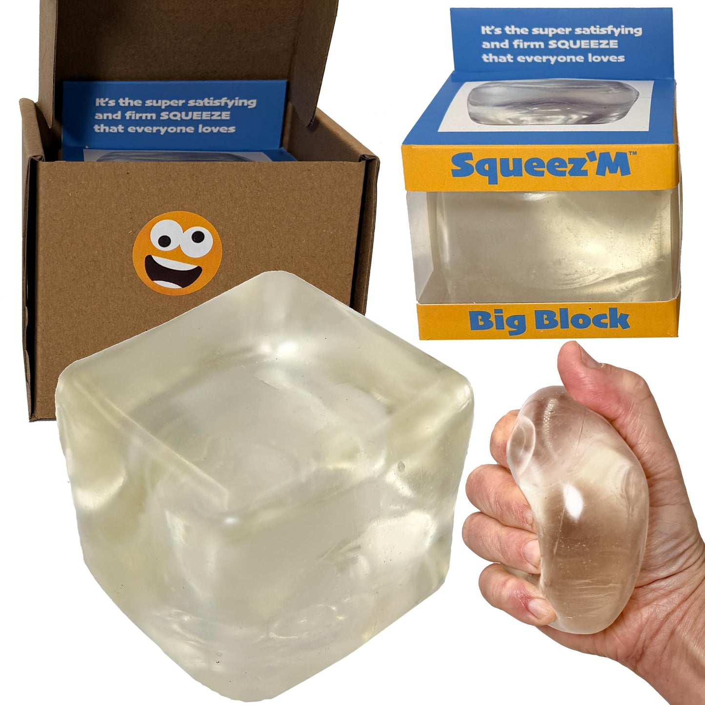 HotOriginal Big Block Premium Stress Cube, Squishy Fidget Toy, Kids & Adults | Non-toxic ASTM certified, US family-owned, easy replacement, jumbo sensory squeeze cube for stress relief & focus