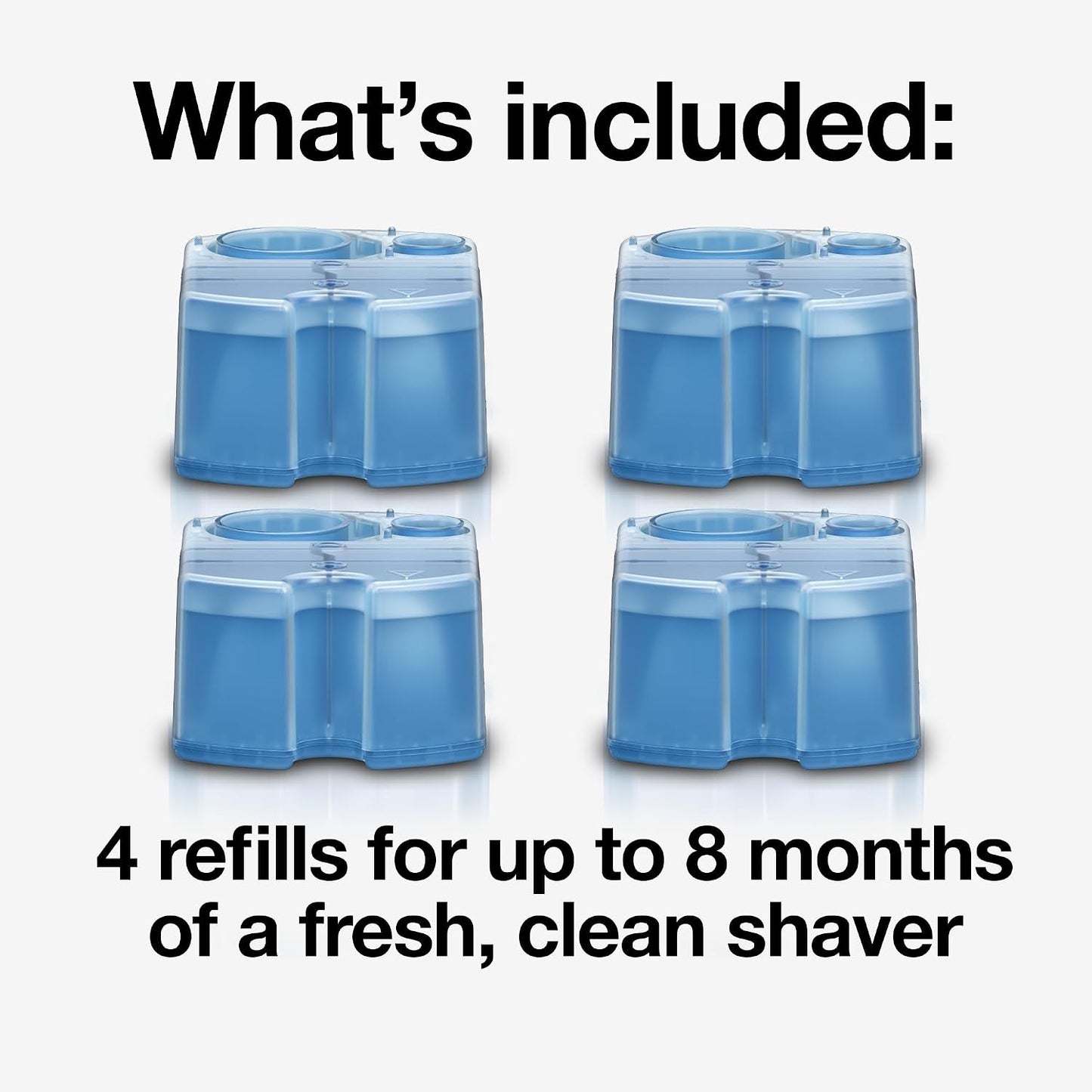 HotBraun Clean & Renew Refill Cartridges CCR, Replacement Shaver Cleaner Liquid Solution for Clean&Charge System, Pack of 4