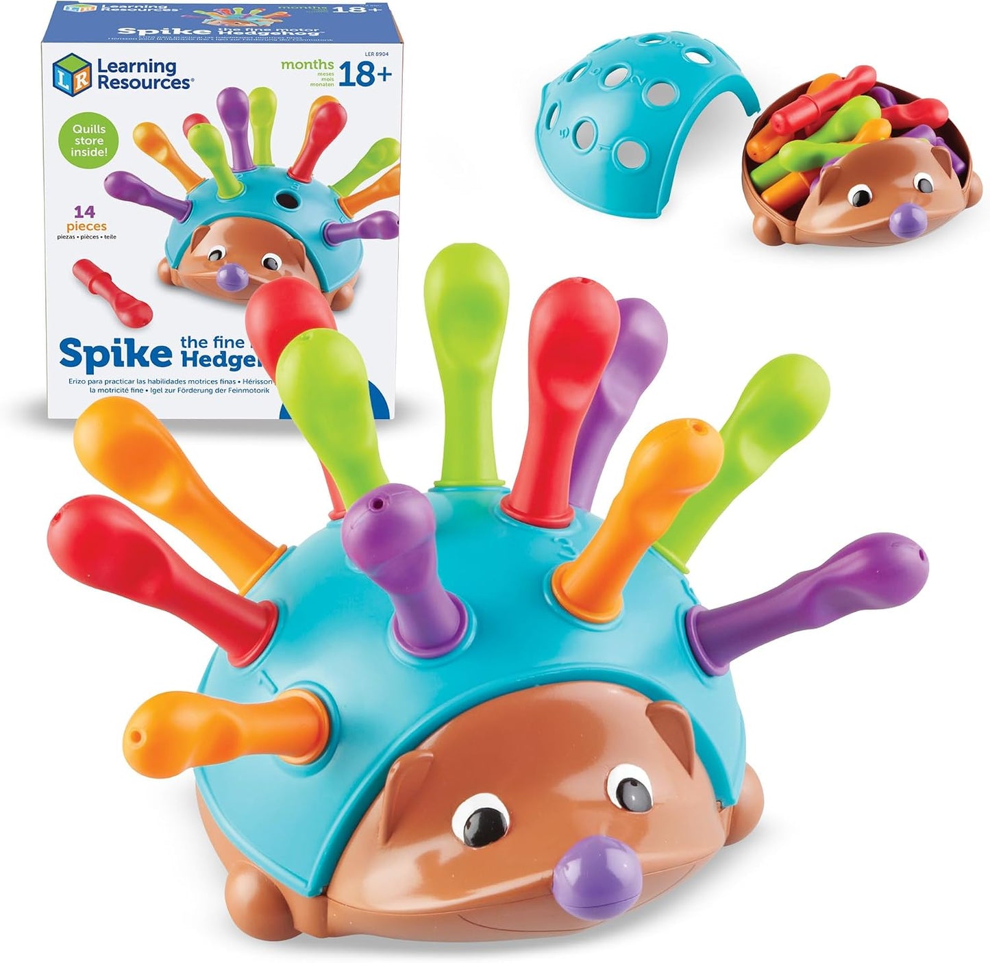 HotLearning Resources Spike The Fine Motor Hedgehog - Toddler Montessori Toys, Stacking Shape, Gifts For Boys And Girls, Sorting And Matching Skill Activities, Educational Games, Kindergarten