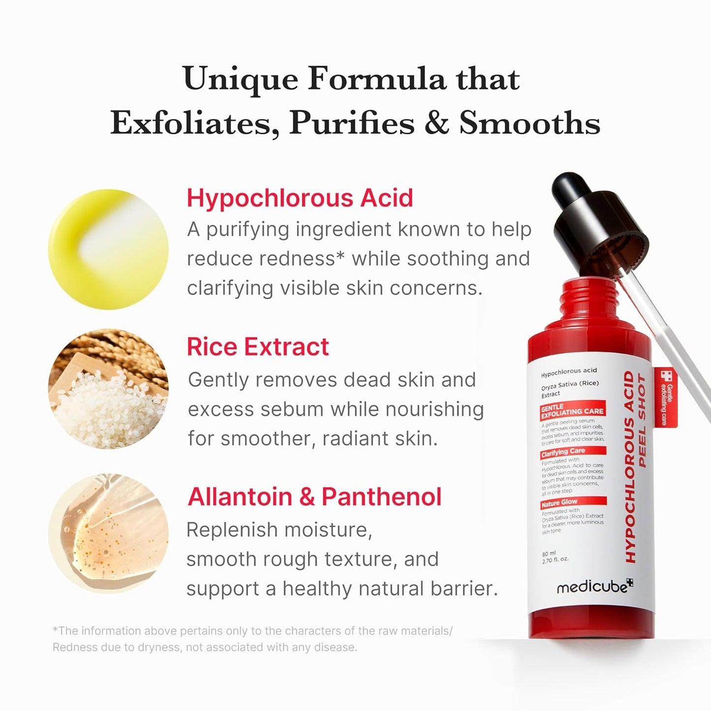 Hotmedicube Peel Shot with Hypochlorous Acid | Gentle Exfoliating Serum for Dead Skin Cells & Pores, Blackheads & Excess Sebum Control | Rice Extract, Panthenol for Hydrating & Smoothing Care | 2.7 fl.oz