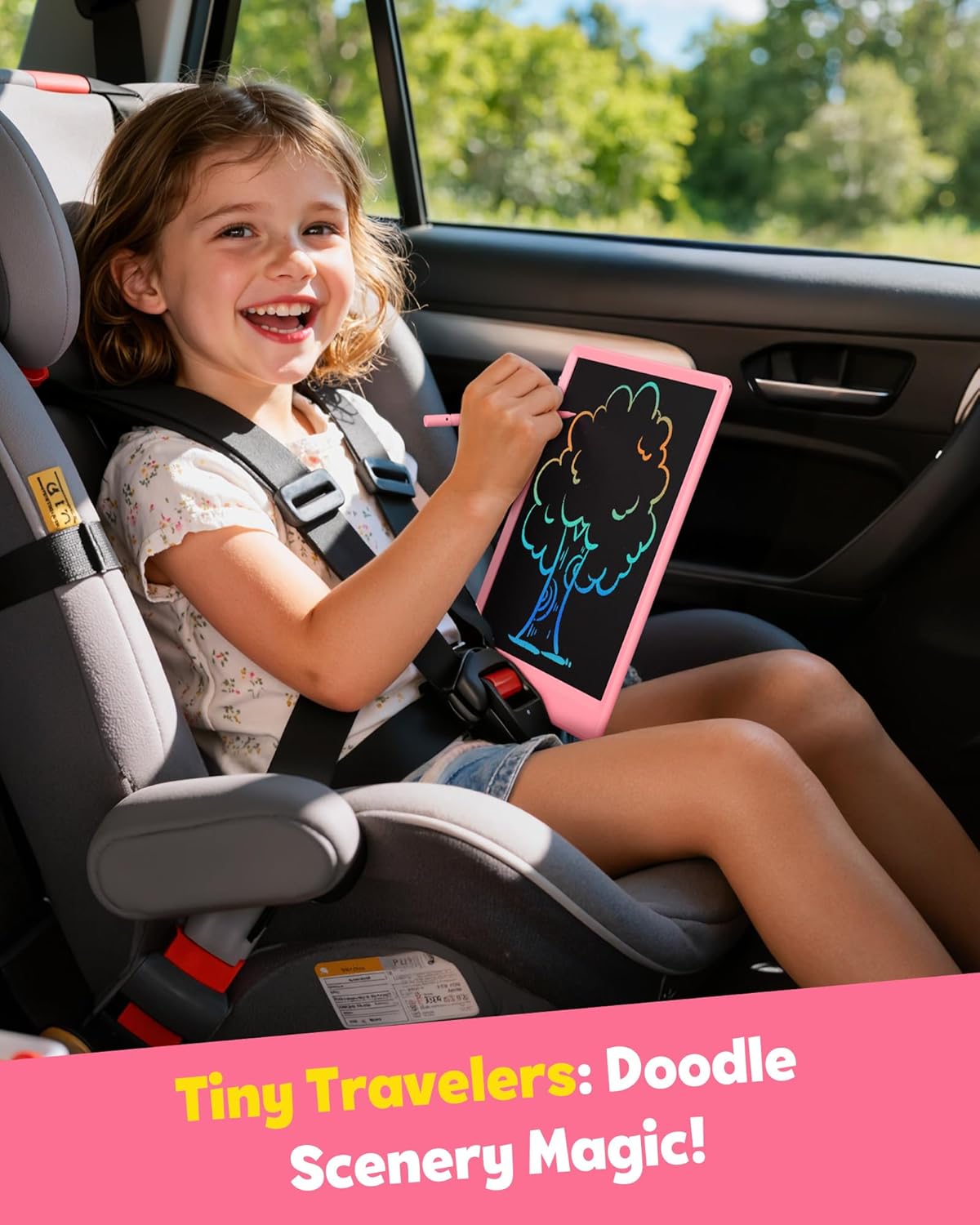 Hot TEKFUN LCD Writing Tablet for Kids, 10-inch Coloring Drawing Pad, Mess Free Doodle Board, Airplane Travel Toys for Boys and Toddlers, Road Trip Essentials, Gifts for 3 4 5 6 7 8 Year Old Girls (Pink)