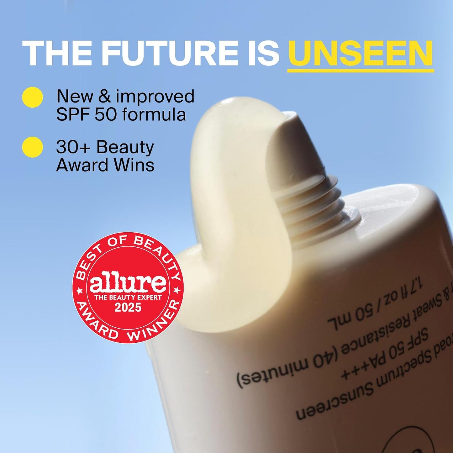 HotSupergoop! Unseen Sunscreen - Clear & Invisible Face Sunscreen + Broad Spectrum + Makeup-Gripping Primer - Weightless, Scentless, Oil Free - For All Skin Types & Tones