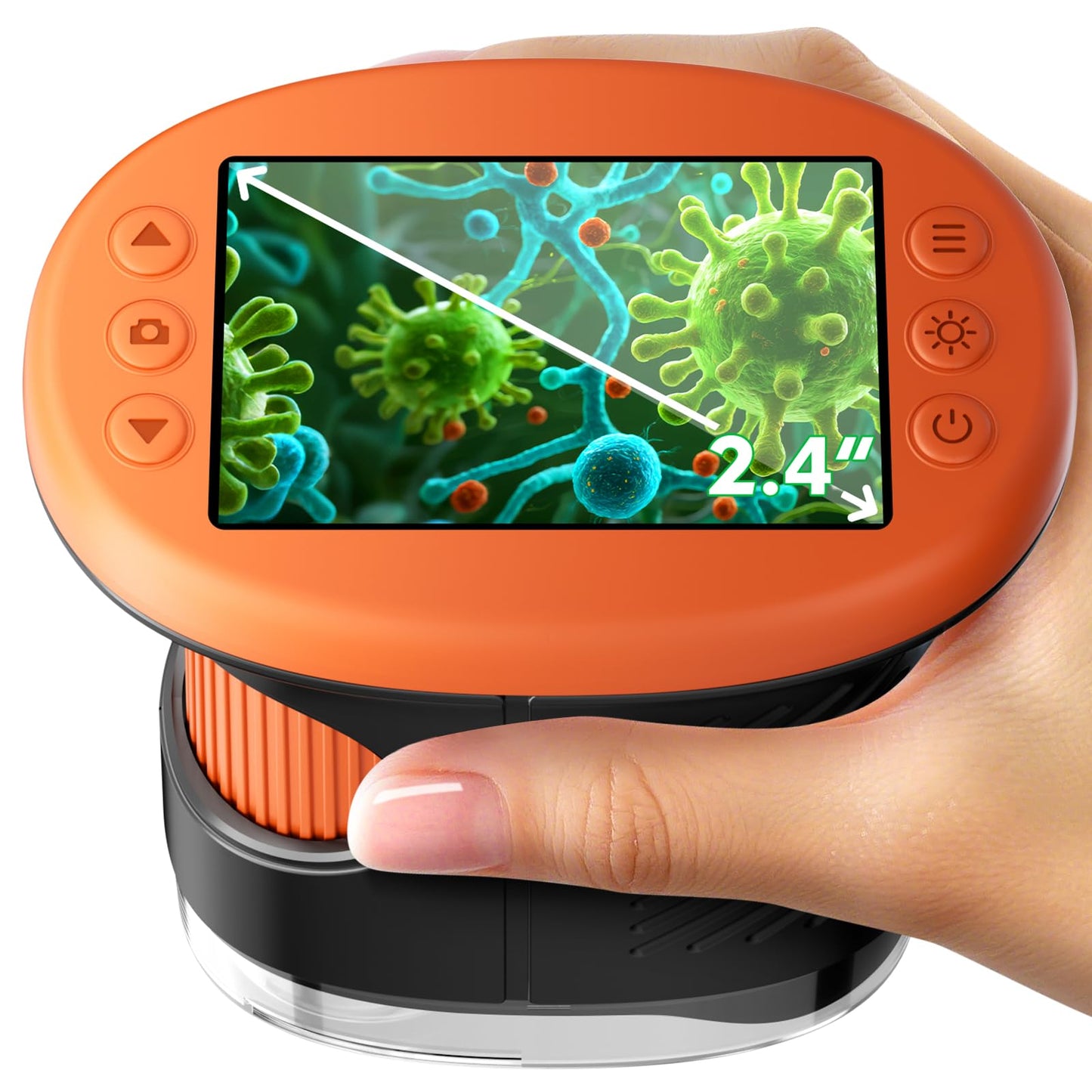 HotOdatay 4K 1000X Digital Microscope for Kids with 32G Card, Long Distance Viewing & 2.4" Screen Portable Handheld Edu Toys for Age 3-12 Exploring Bugs Plants at Home Classroom & Outdoor Travel, Blue