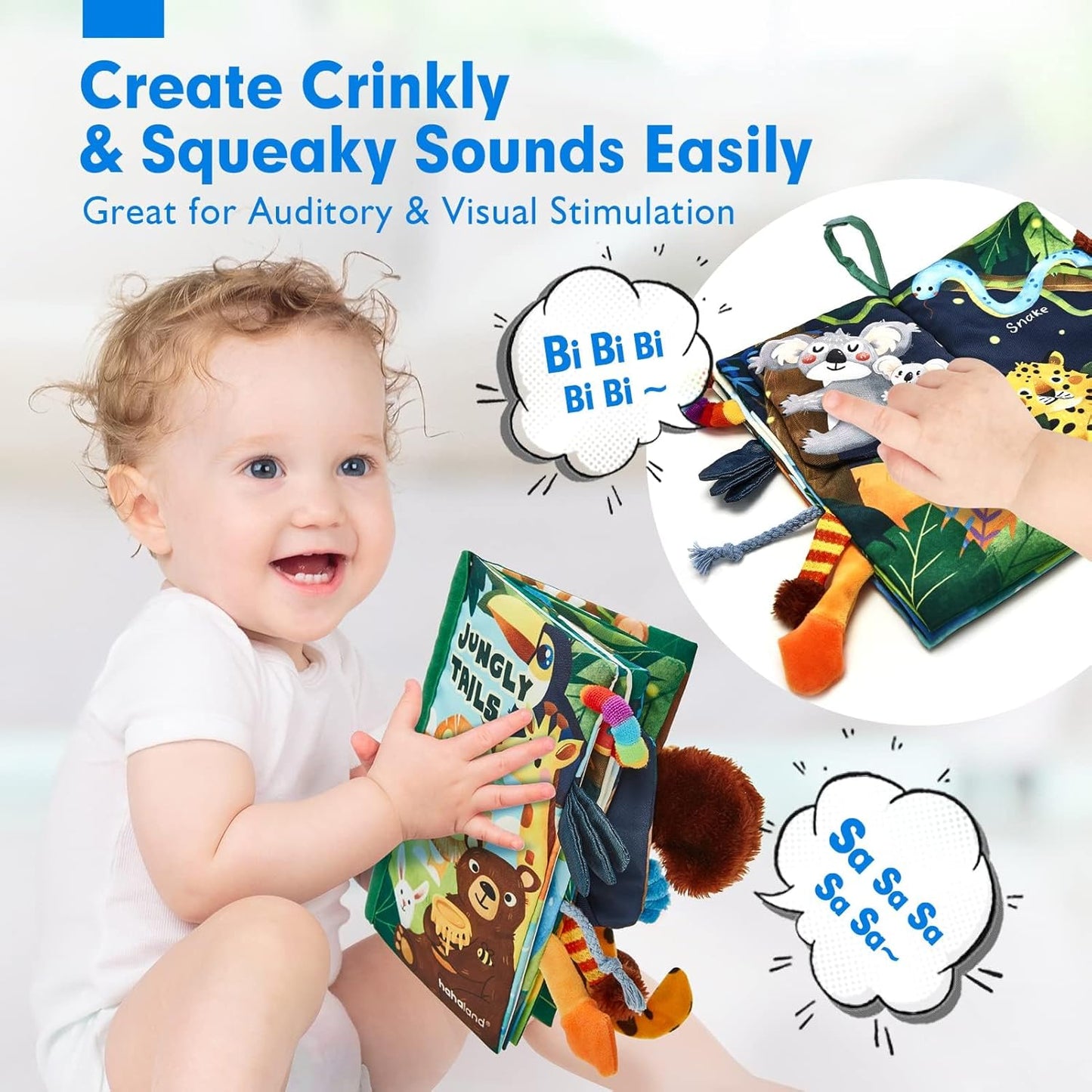 Hothahaland Baby Books 0-6 Months,Infant Tummy Time Toy Sensory Toys | 6 to 12 Months Touch Feel Book Travel Toy Gifts for Boy Girl 0-3 Month Baby Shower Birthday Easter Basket Stuffers 1PCS