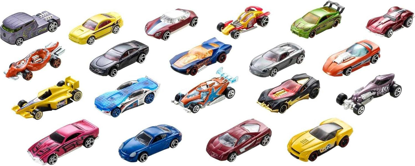 HotHot Wheels Toy Cars & Trucks 20-Pack, Set of 20 1:64 Scale Vehicles for Play or Display, Instant Collection (Styles May Vary)