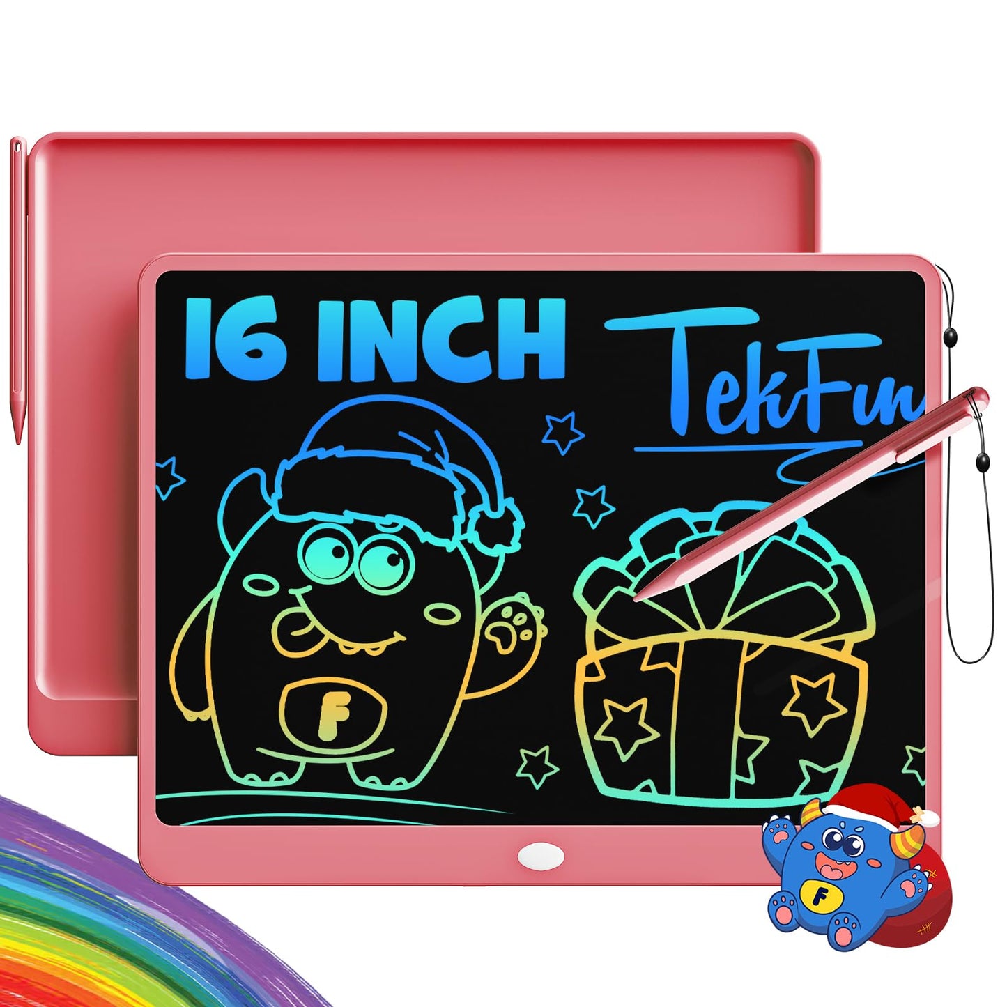 Hot TEKFUN LCD Writing Tablet for Kids, 10-inch Coloring Drawing Pad, Mess Free Doodle Board, Airplane Travel Toys for Boys and Toddlers, Road Trip Essentials, Gifts for 3 4 5 6 7 8 Year Old Girls (Pink)
