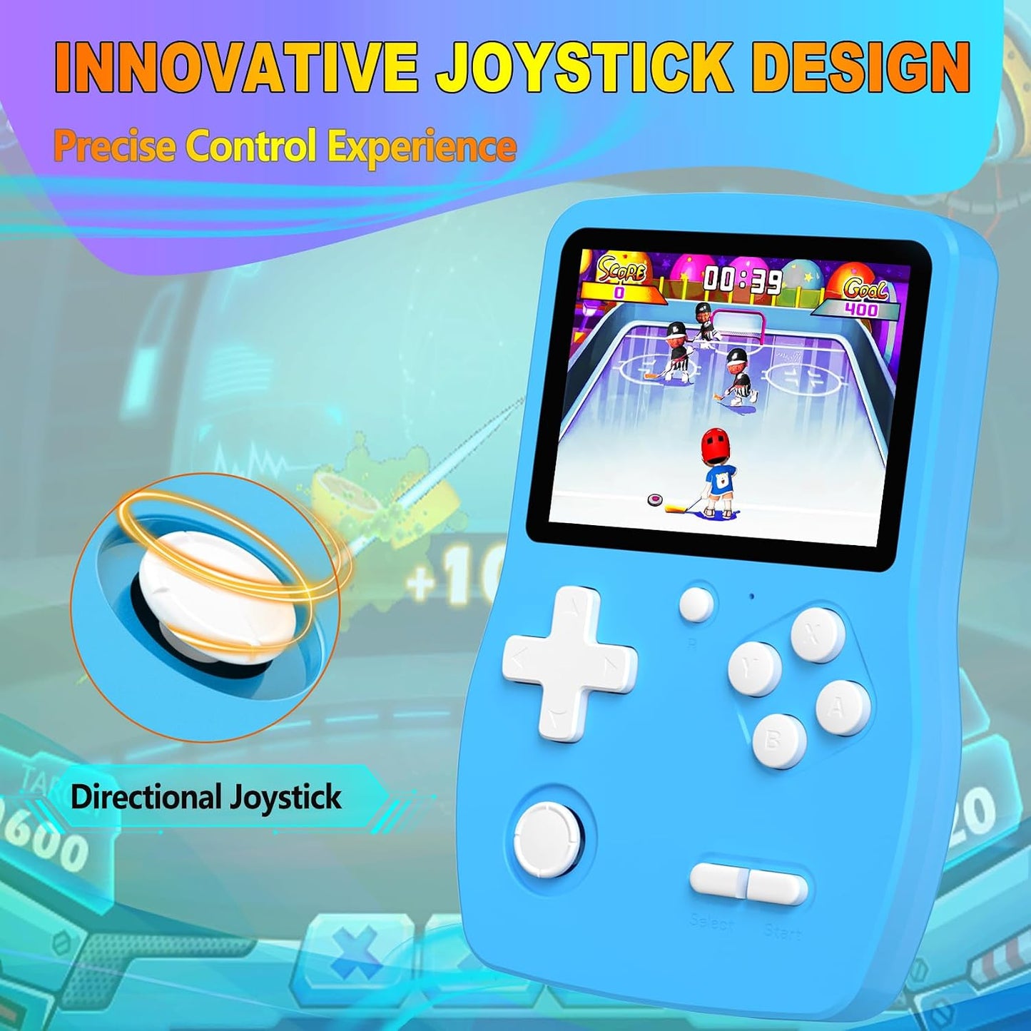 Hot 32 Bit Handheld Games for Kids Preloaded 139 Video Games, Portable Video Gaming Player with 3.0" IPS Screen and Rechargeable Battery, Mini Travel Games Electronic Gifts Toys for Boys Girls, Blue