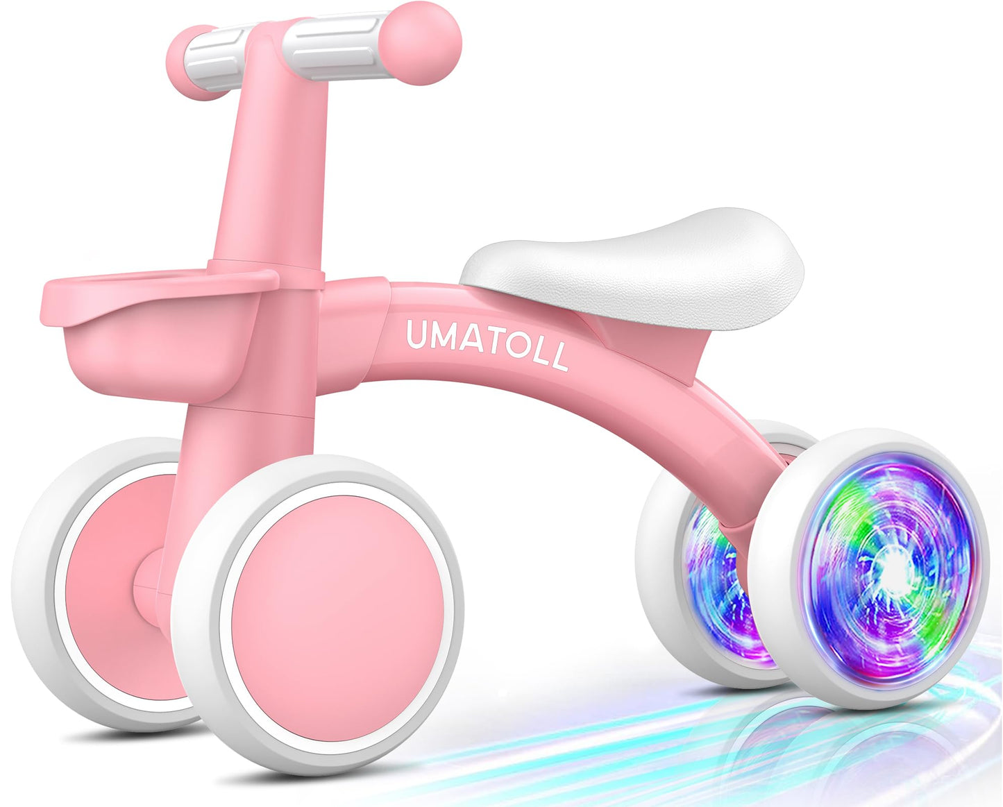 Hot Umatoll Colorful Lighting Baby Balance Bike Toys for 1 Year Old Boys Gifts, Adjustable Seat Baby Walker, One Year Old Boy Birthday Gifts, 12-24 Months Toddler First Ride on Toys