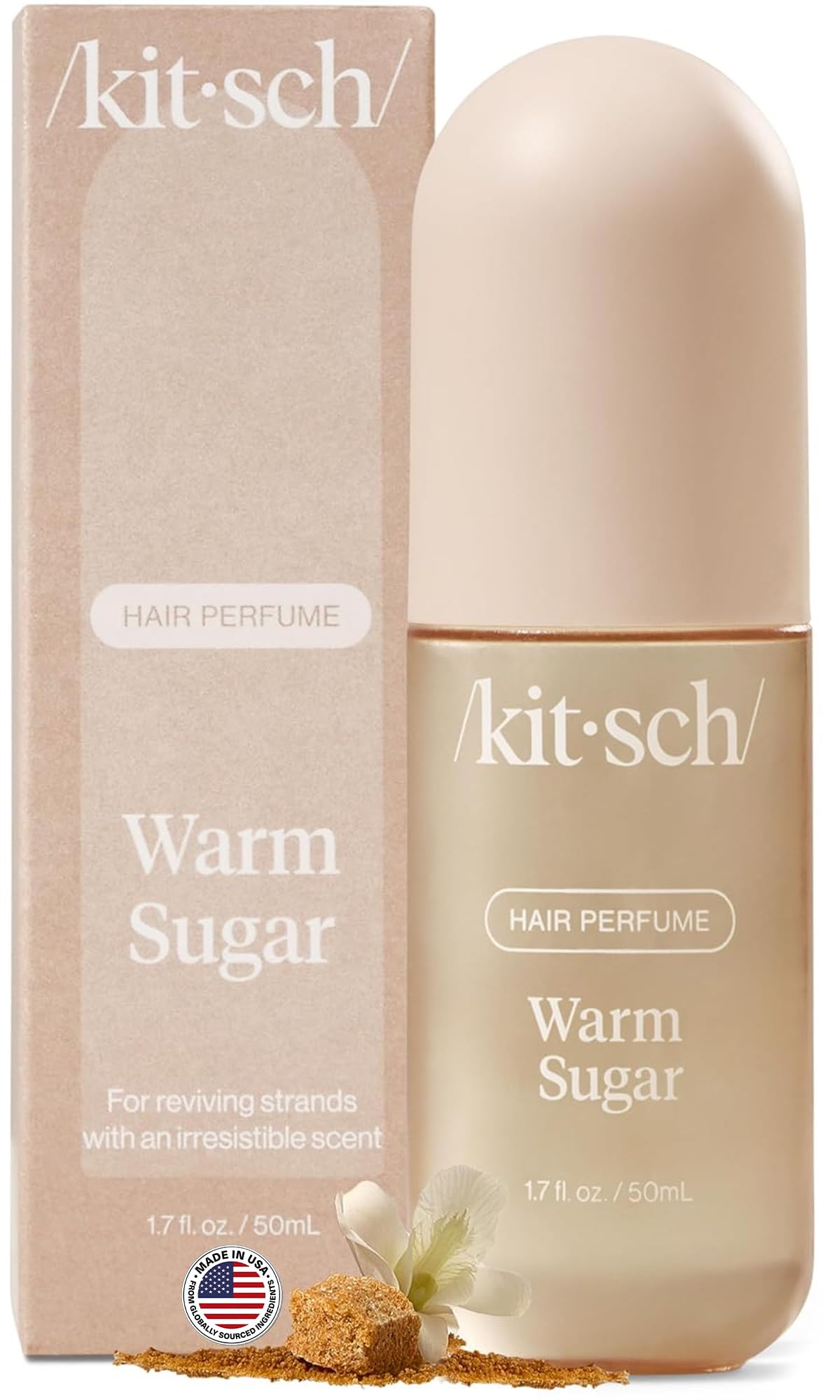 HotKitsch Hair Perfume for Women - Warm Sugar, 50mL | Clean, Deodorizing & Patented Odor-Eliminating Technology Hair Spray & Body Mist | Freshen Hair, Body & Pillows