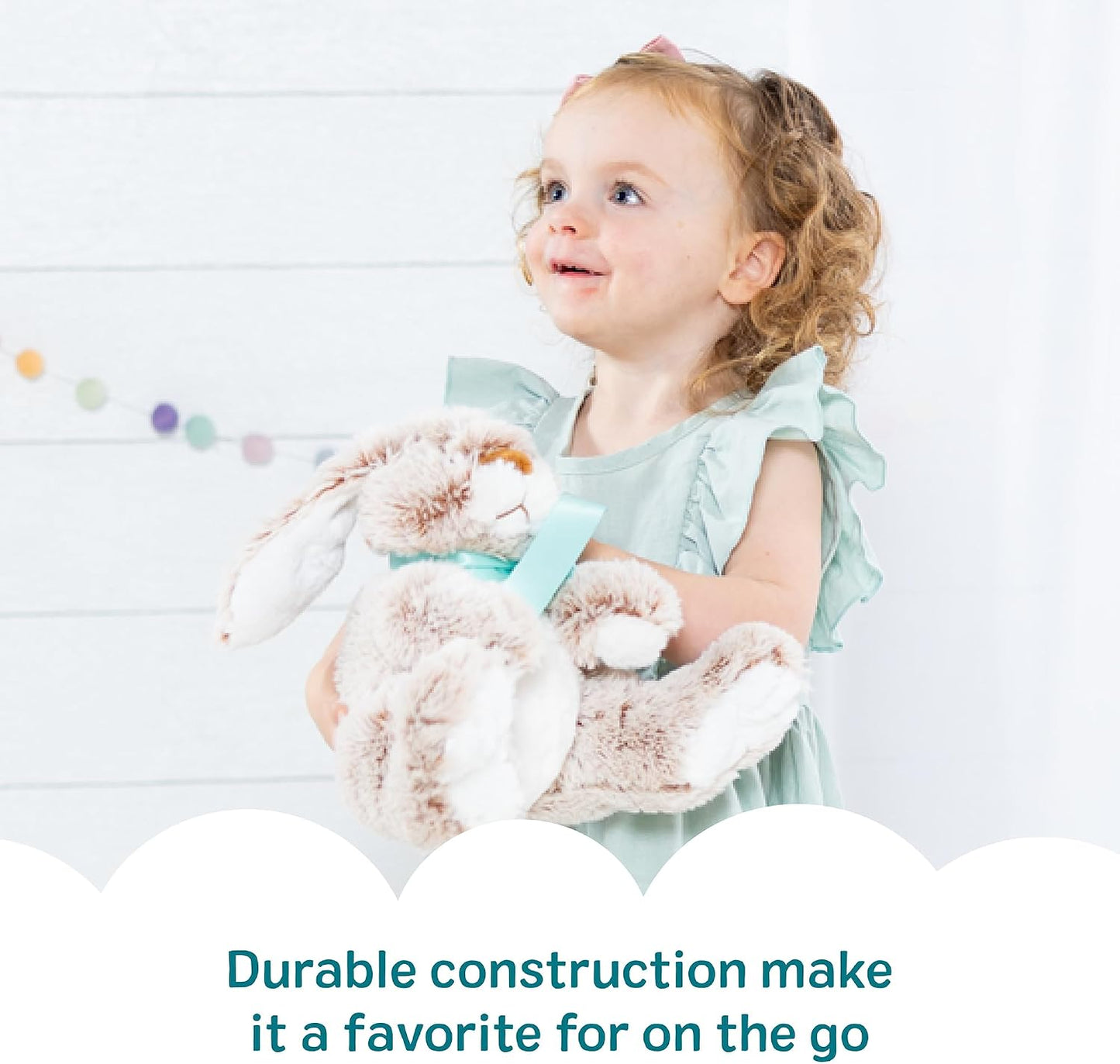 HotMelissa & Doug Burrow Bunny Stuffed Animal Plushie with Big Feet, Floppy Ears & Fluffy Tail, Adorable Pretend Play Toddler Toys for Girls & Boys 3+