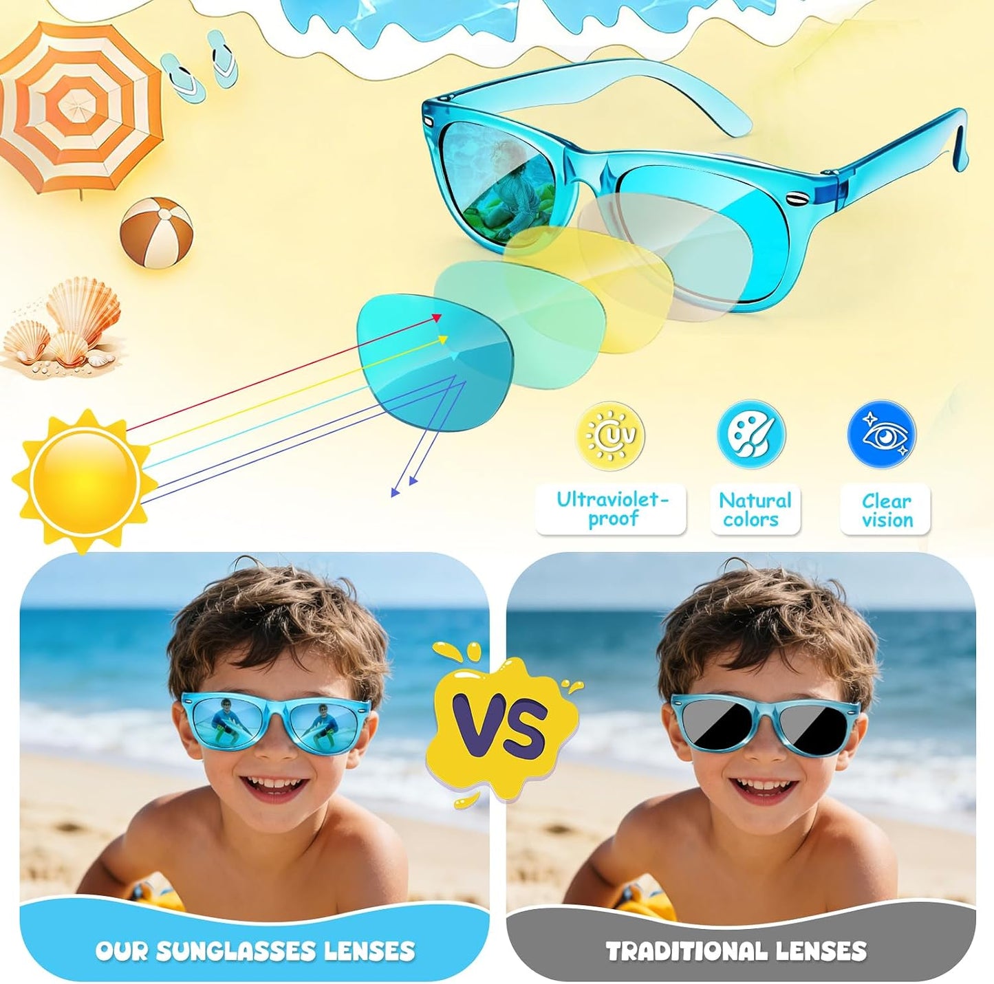 Hot 18 Pack Kids Sunglasses Bulk Party Favors, Neon Sunglasses with UV400 Protection for Kids Age 3-8,Great Gift for Birthday ，Graduation Party Supplies Party, Beach, Pool，Boys Girls Goody Bag Stuffers