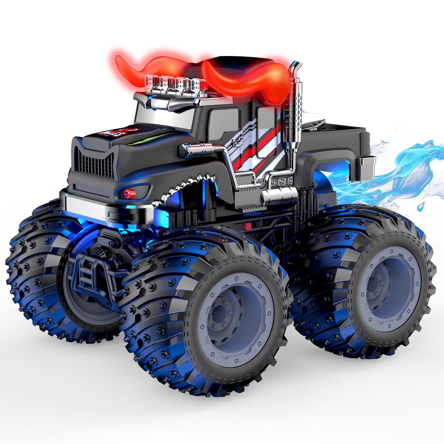 Hot AUUGUU Remote Control Car, 2.4GHz Monster Trucks Toys with Light Spray, Birthday Gift for Kids 3 4 5 6 7 8, All Terrain RC Cars, Toddler Toys for Boys Girls 3+ Year Old