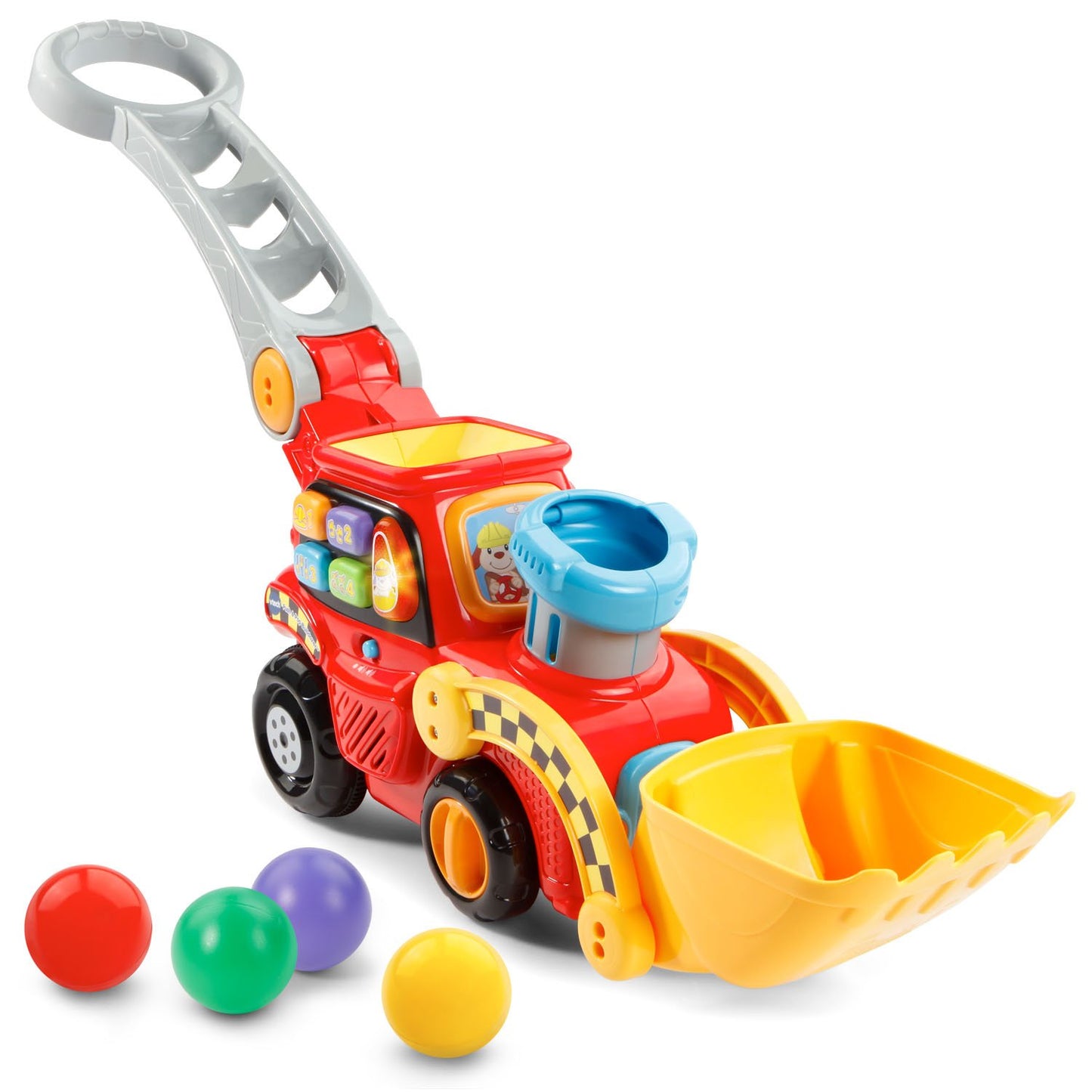 HotVTech Pop-a-Balls Push and Pop Bulldozer, Yellow