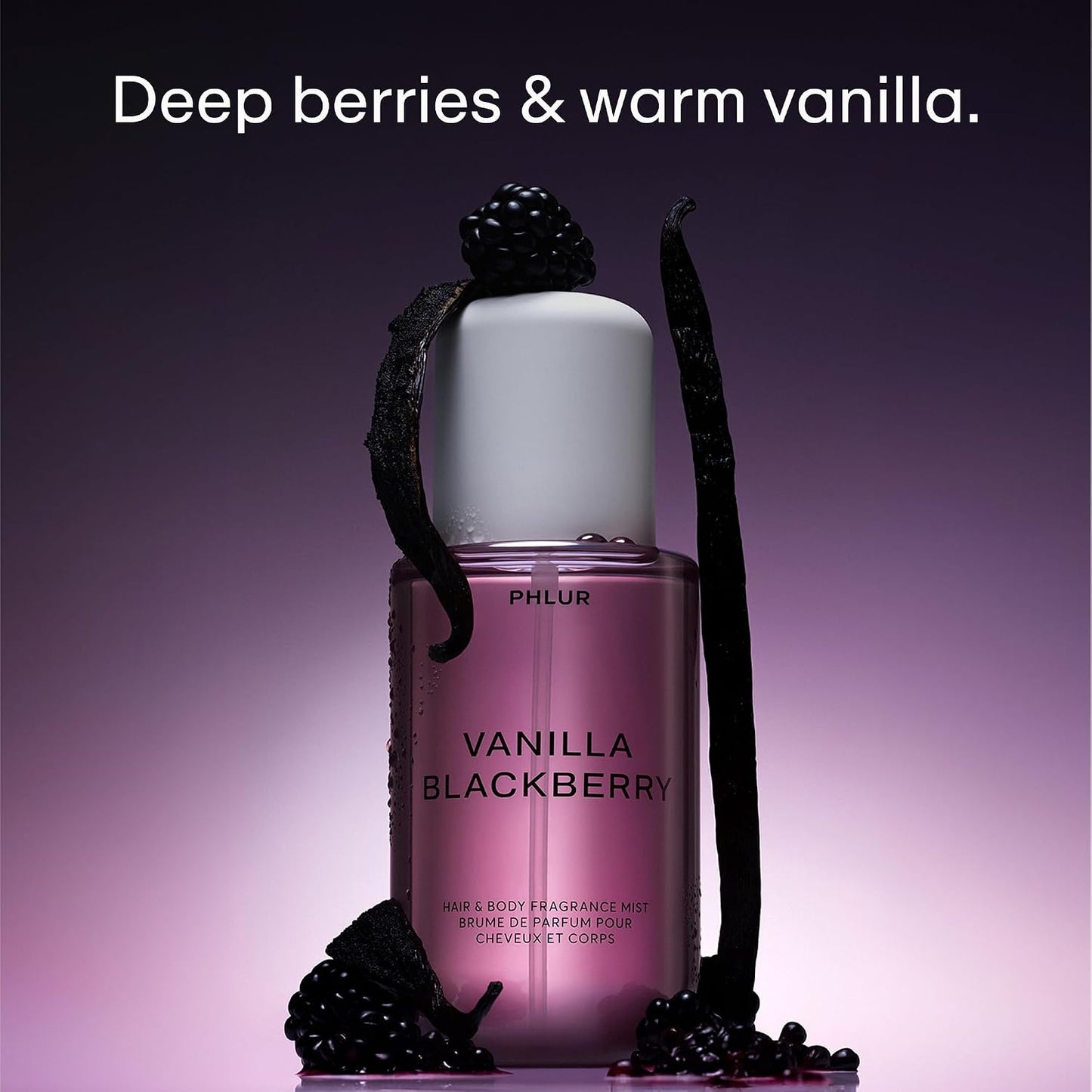 Hot PHLUR Vanilla Blackberry Body Mist, 8 Fl Oz - Hair and Body Perfume | Vanilla Perfume Body Spray with Blackberry, Raspberry Blossom and Warm Amber Fragrance