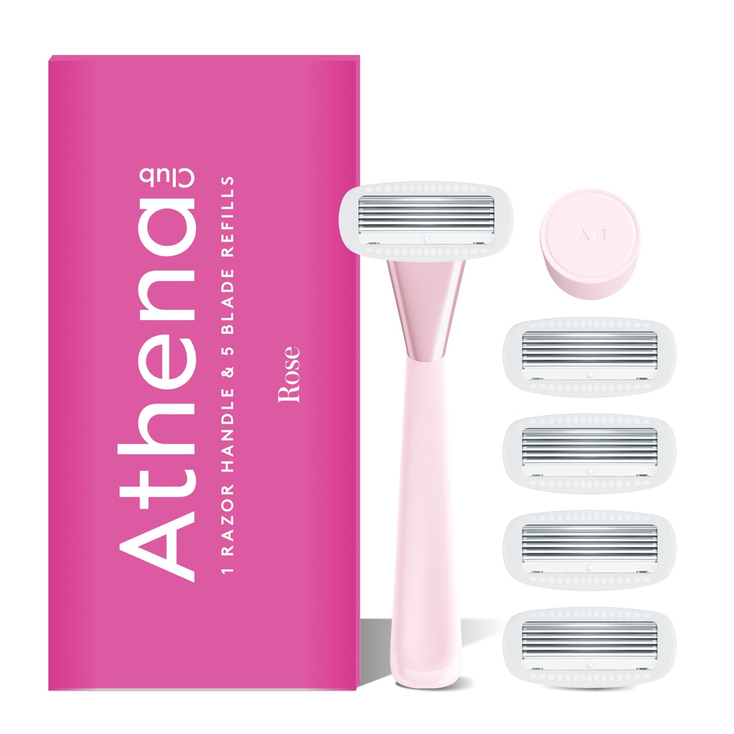 HotAthena Club Women's Razor Blade Refills, 5-Blade Cartridges, 8 Count | Shea Butter & Hyaluronic Acid Infused Stainless Steel Razors for Women , Great for Sensitive Skin , 8-Pack Refill