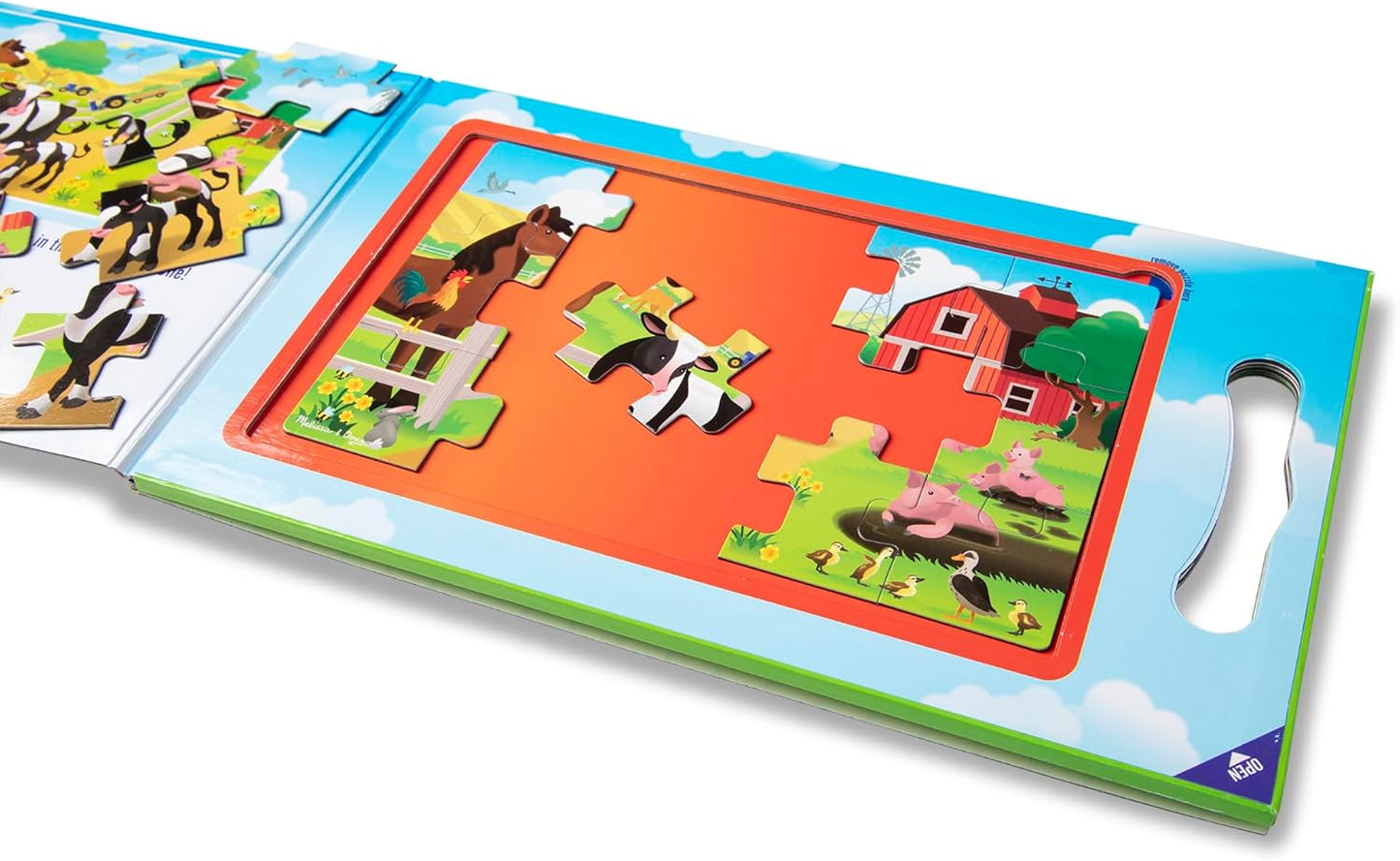 HotMelissa & Doug Take-Along Magnetic Jigsaw Puzzle Set – On the Farm (2 x 15 Piece) Travel Activity Toy for Preschoolers and Kids Ages 3+ - FSC Certified