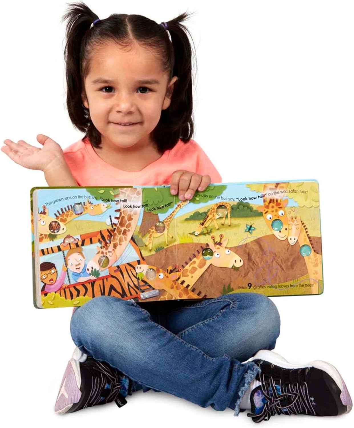 HotMelissa & Doug Poke-a-Dot! The Wheels on the Bus Wild Safari, Interactive Children's Board Book with Buttons to Pop, Educational Sensory Toy for Toddlers & Preschoolers Ages 3+ - FSC Certified