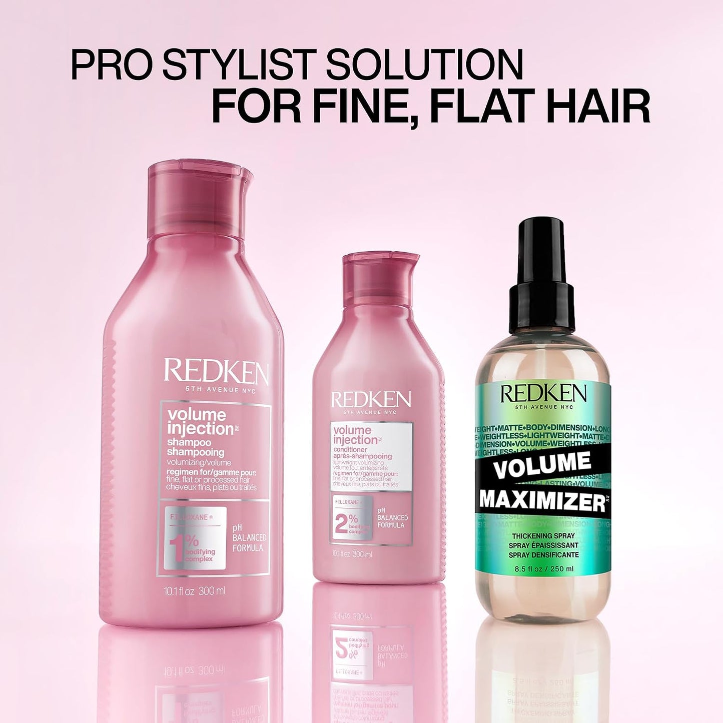 HotRedken Volume Injection Shampoo For Fine Hair - Adds Lift & Body, Volumizing & Detangling Without Weighing Down, Paraben Free