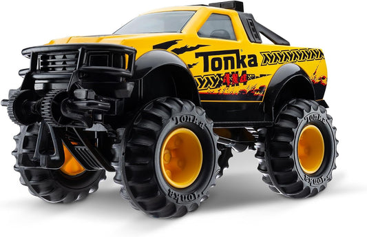 HotTonka Steel Classics 4x4 Pickup Truck - Made with Steel & Sturdy Plastic, Yellow Toy Construction Truck, Boys and Girls, Kids, Toddlers, Ages 3+