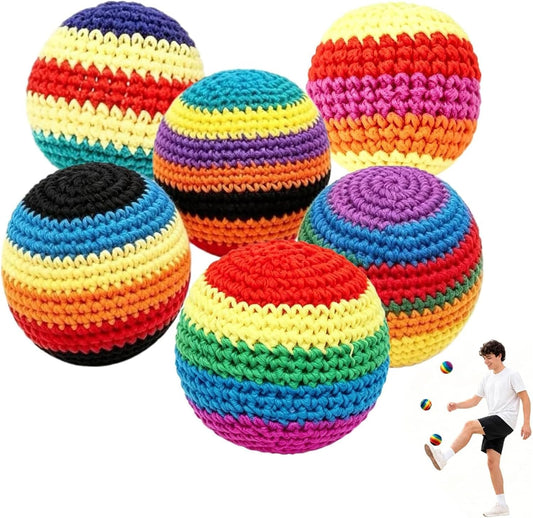 HotTICHA 6-Pack Hacky Footbag Sack Set – Soft Kick Sack Balls for Adults & Beginners – Durable Juggling & Outdoor Game – Portable Fun for Beach, Camping, Backyard & Summer Party