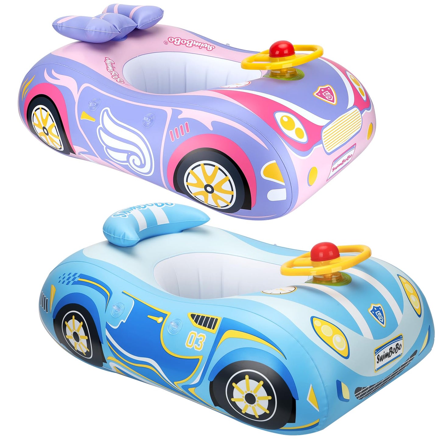 Hot Swimbobo Toddler Pool Float with Seat Boat Inflatable Ride-on Airplane Baby Floatie for Kids Outdoor Toy