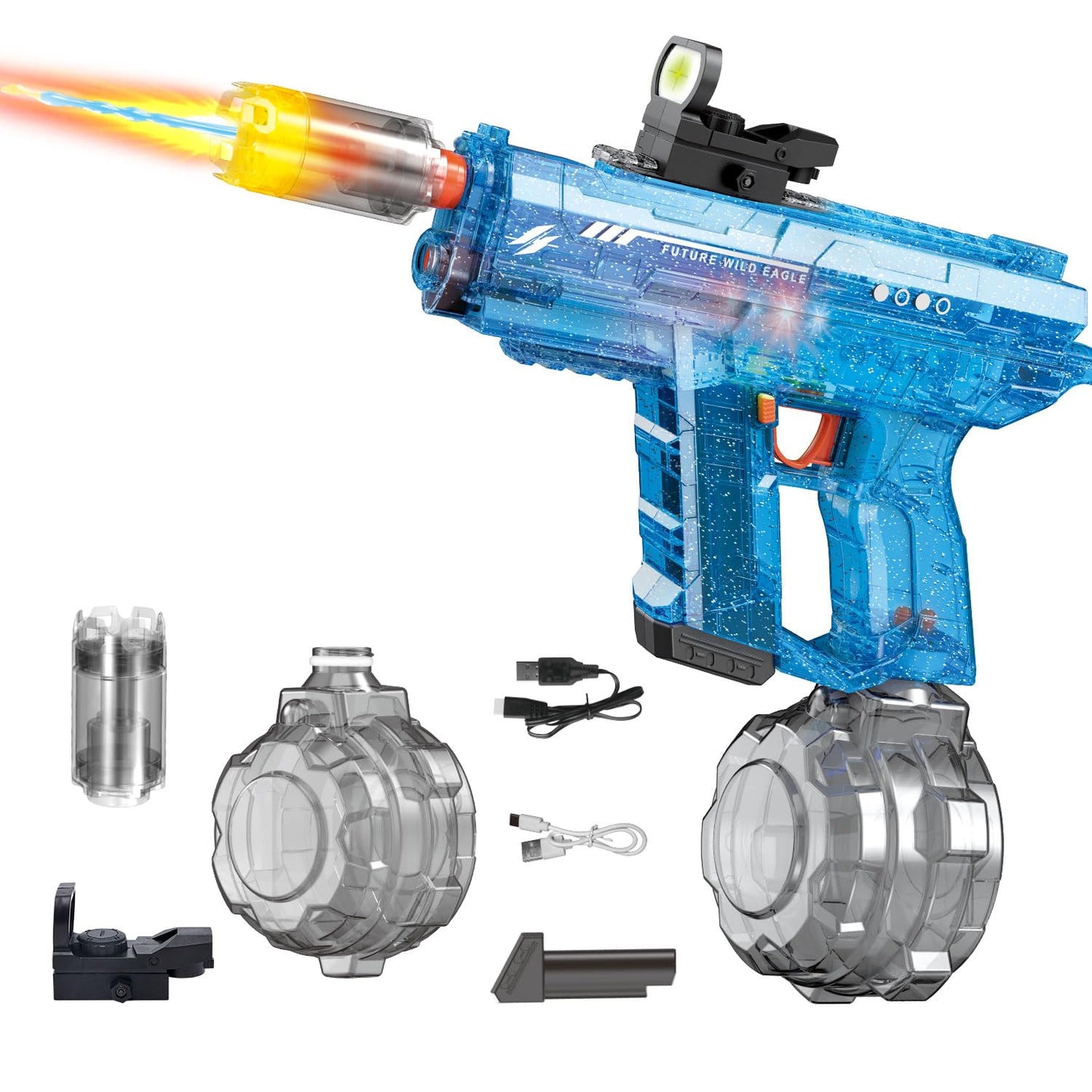 Hot 2 Pack Electric Water Gun for Adults Kids: Light Up Automatic Squirt Guns, 26-32FT Long Range, 800CC Capacity, Summer Outdoor Pool Games for Ages 8-12, Beach Backyard Party Toys Gift Boys