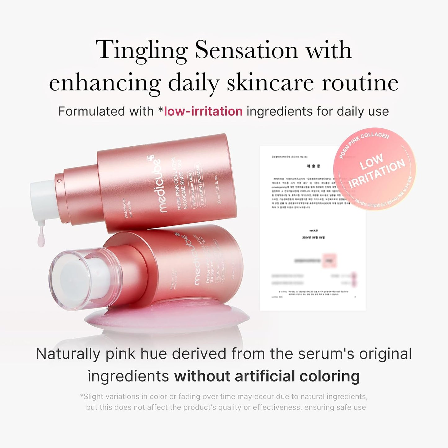 Hotmedicube Exosome Shot PDRN Pink Collagen 7,500 PPM Spicule Facial Serum | Liquid Skin Booster - Exosome, Salmon DNA Spicules - Uneven Skin Tone, Pore Care, Skin Texture, Korean Skincare, 1.01 fl.oz