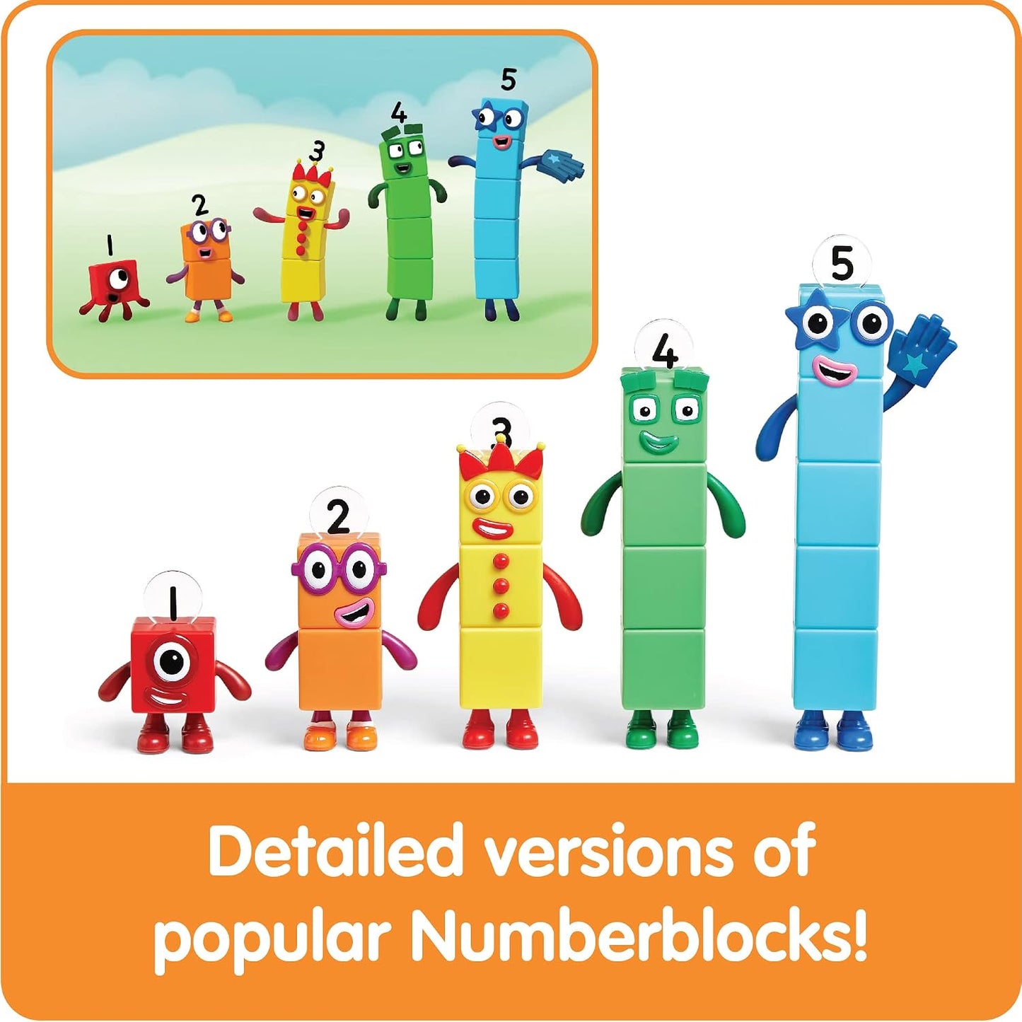 Hot hand2mind Numberblocks Friends One to Five, Action Figure Set, Toy Figures & Playsets, Small Figurines for Kids, Counting Blocks, Numbers for Toddlers, Math Toys, Kids Birthday Gifts