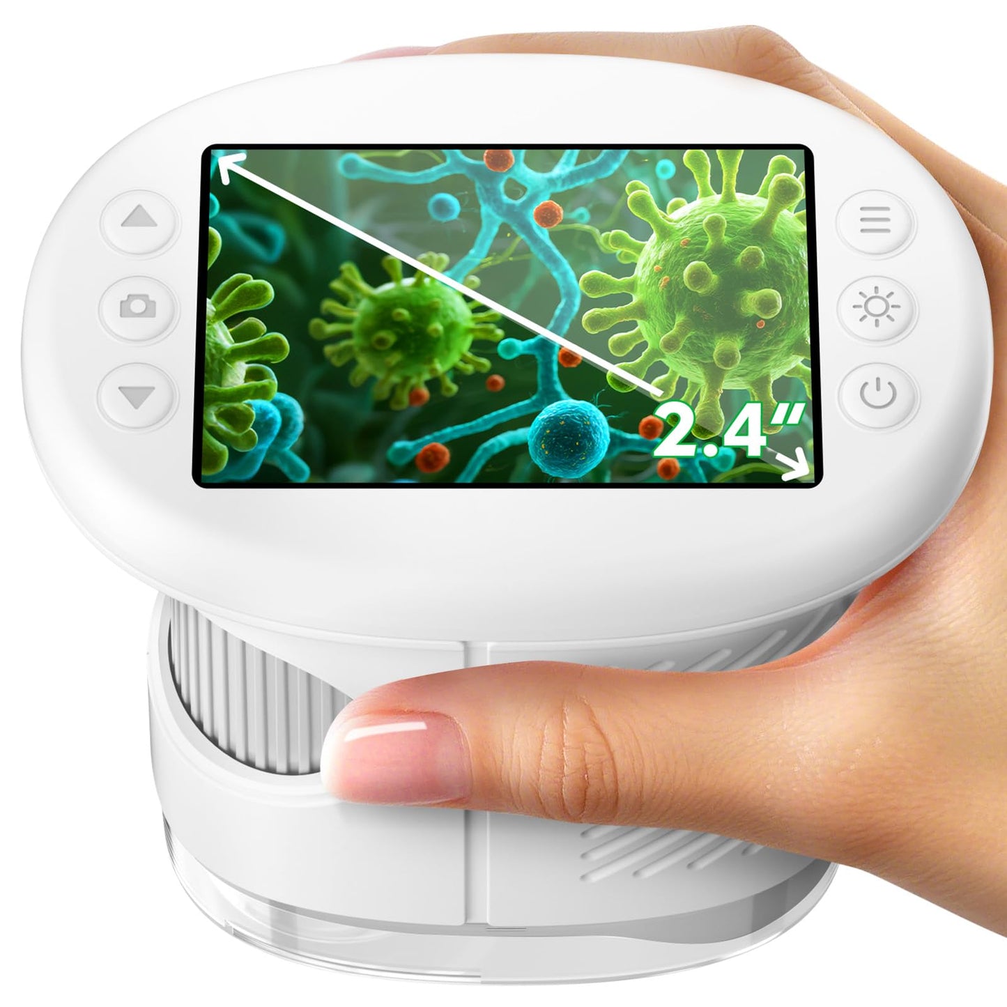 HotOdatay 4K 1000X Digital Microscope for Kids with 32G Card, Long Distance Viewing & 2.4" Screen Portable Handheld Edu Toys for Age 3-12 Exploring Bugs Plants at Home Classroom & Outdoor Travel, Blue