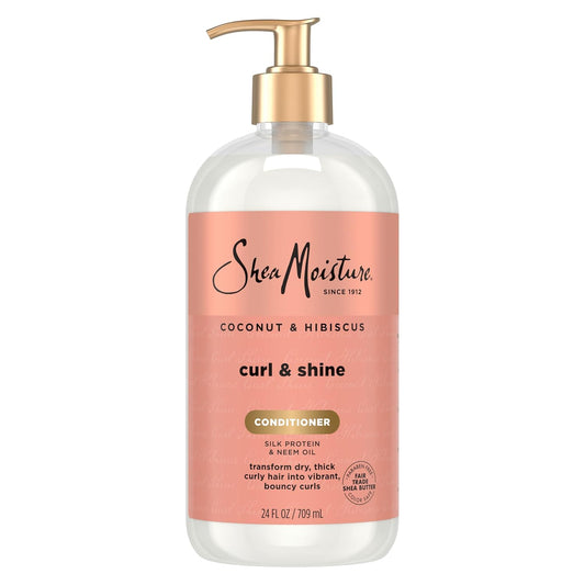 HotShea Moisture Curl & Shine Conditioner Coconut & Hibiscus, for Thick, Curly Hair, to Moisturize & Soften, 24 Fl oz