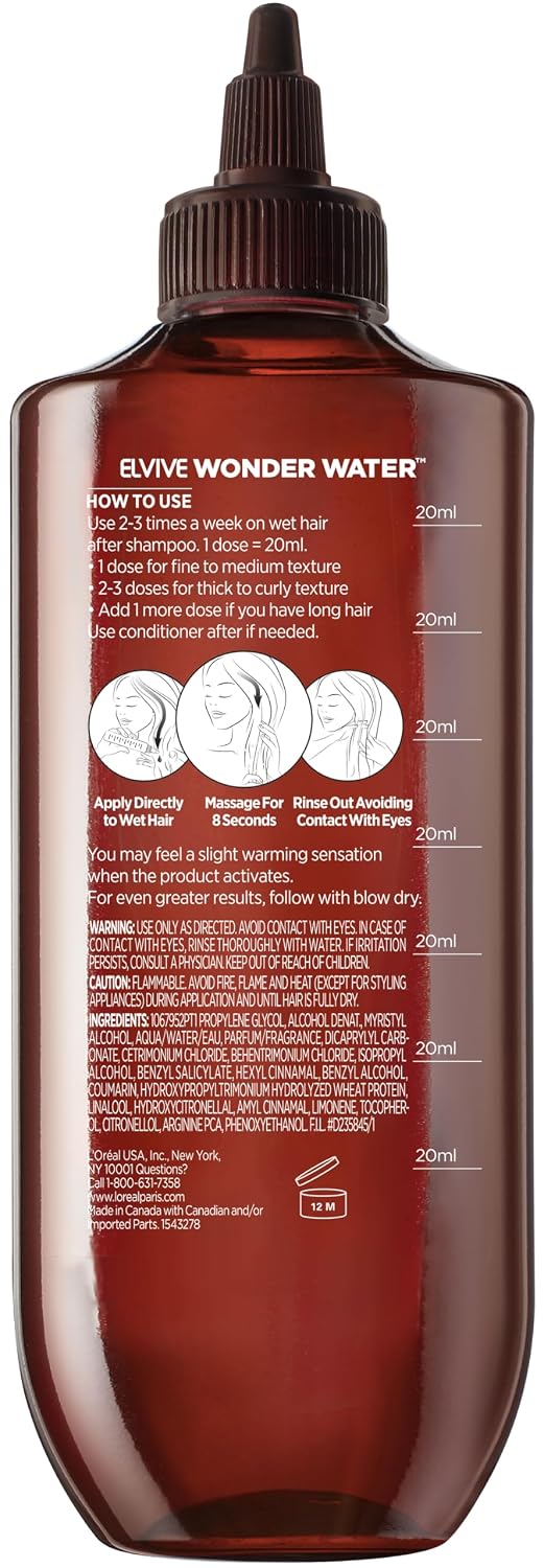 HotL’Oreal Paris Elvive 8 Second Wonder Water Lamellar, Rinse out Moisturizing Hair Treatment for Silky, Shiny Looking Hair, 6.8 FL; Oz