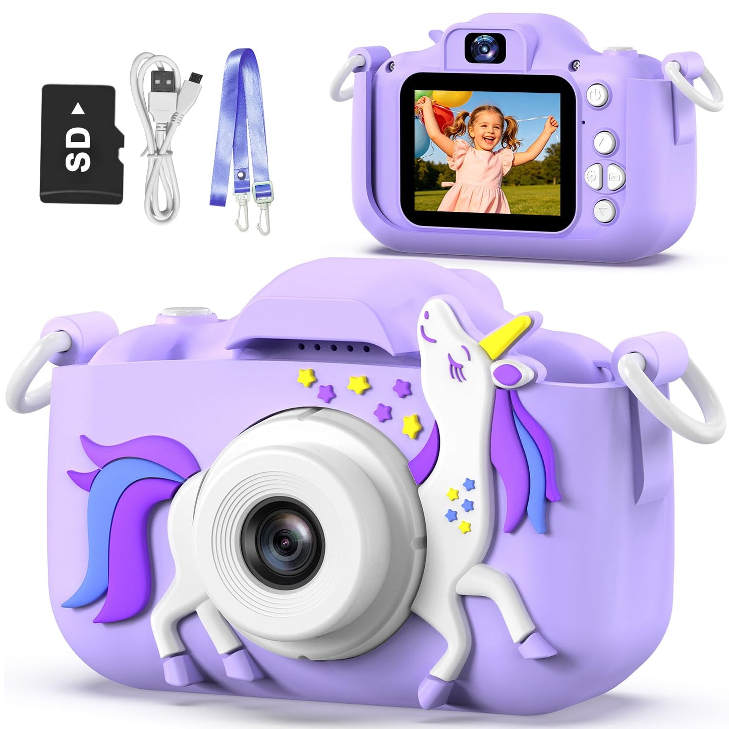 Hot Goopow Kids Camera Toys for 3-8 Year Old Girls Boys,Children Digital Video Camcorder Camera with Cartoon Soft Cover, Best Chritmas Birthday Festival Gift for Kids