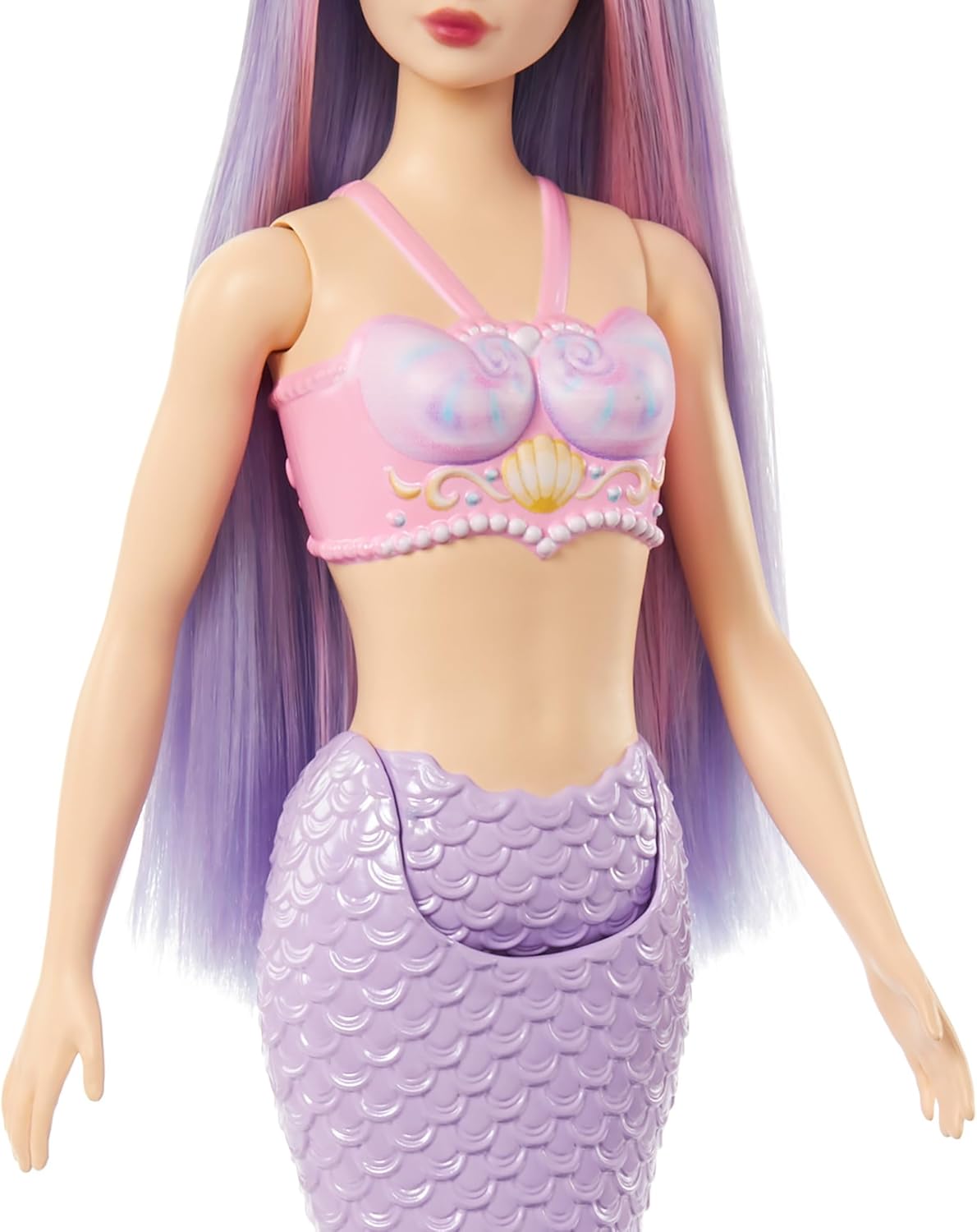 Hot Barbie Mermaid Doll with Pink & Lilac Fantasy Hair & Headband Accessory, Toy with Shell-Inspired Bodice & Lavender Tail