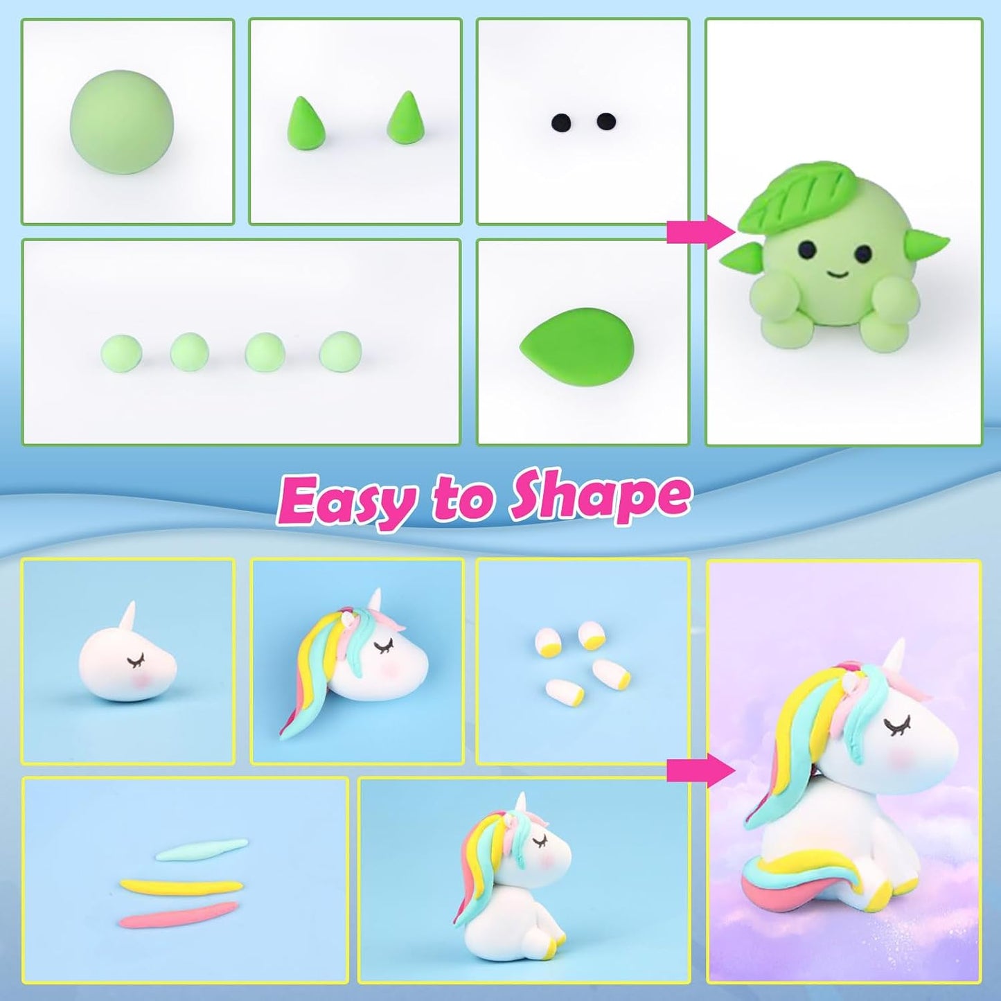 HotESSENSON Air Dry Clay 150 Colors, Modeling Clay for Kids | DIY Molding Magic Clay, Includes Tools, Toys Gifts for Age 3 4 5 6 7 8+ Years Old Boys Girls