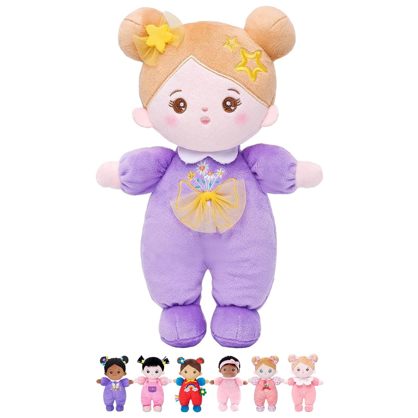 Hot OUOZZZ Soft Plush Baby Doll 10" Tulip Pink Snuggle Buddy | First Birthday Toys for 1 Year Old Girl, Ideal 1 Year Old Girl Gifts & Baby Girl Gifts, Cuddly Toy for Infants & Toddlers