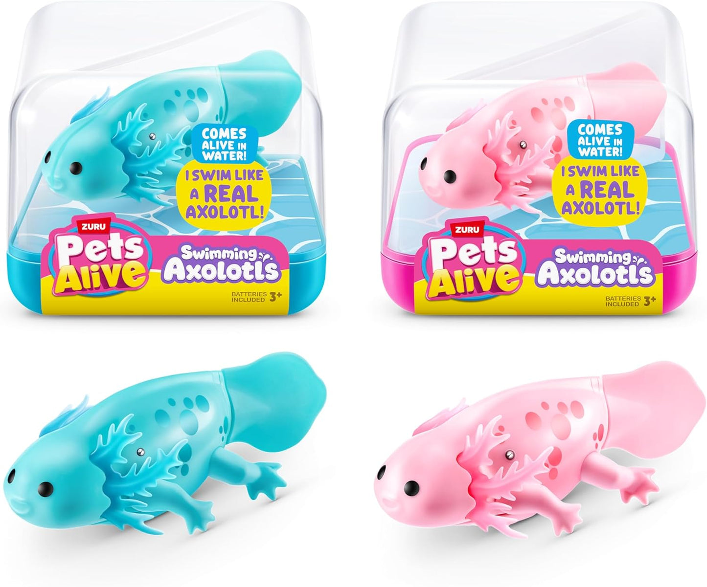 Hot Pets Alive Robo Axolotl Swimming, Electronic Pet Toy (2 Pack) by ZURU