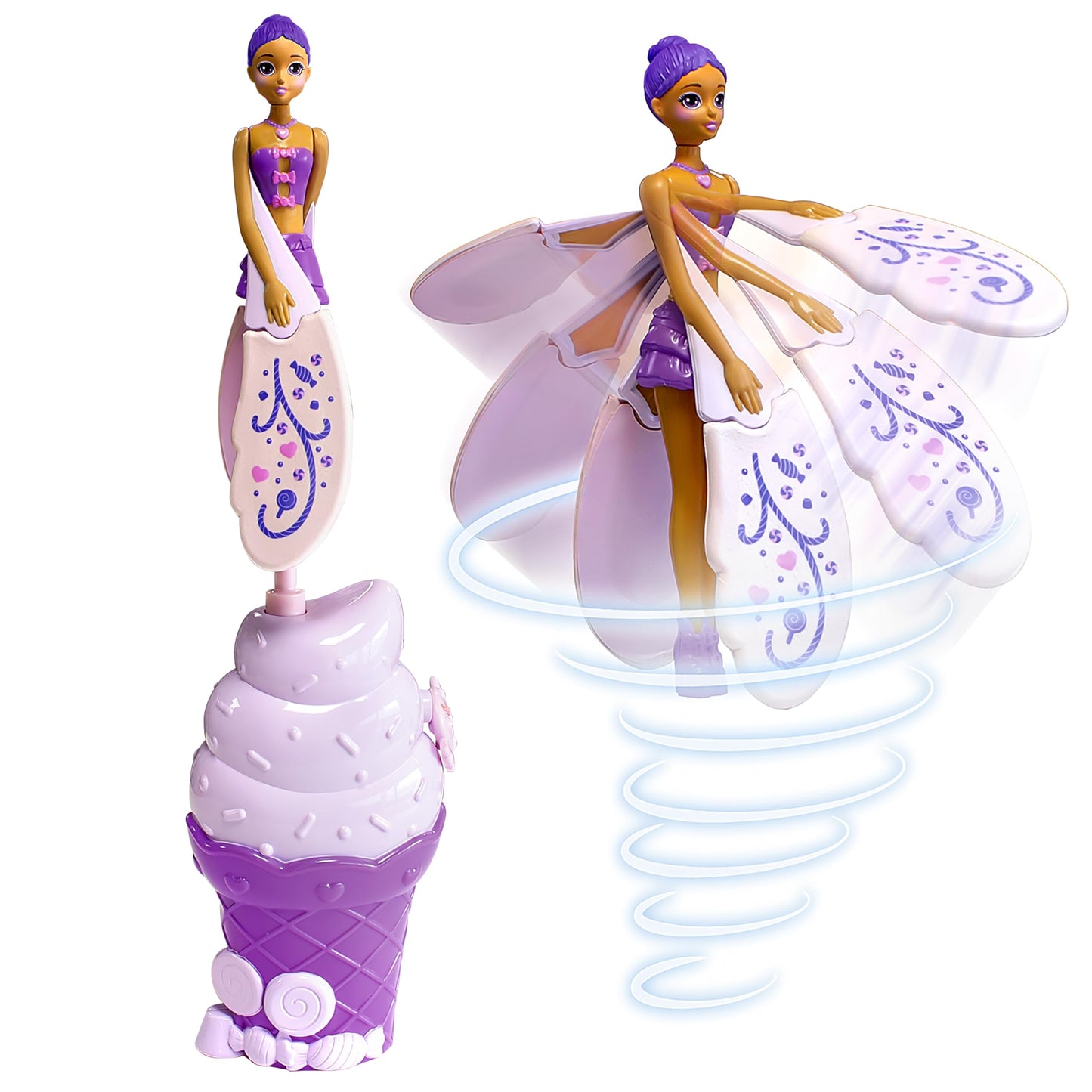 Hot Sky Dancers Flying Doll – Fuchsia Fantasy | Original 90s Throwback Toy that Really Flies | Pull-String Powered, No Batteries Needed | Magical Gift for Girls & Boys Ages 6+