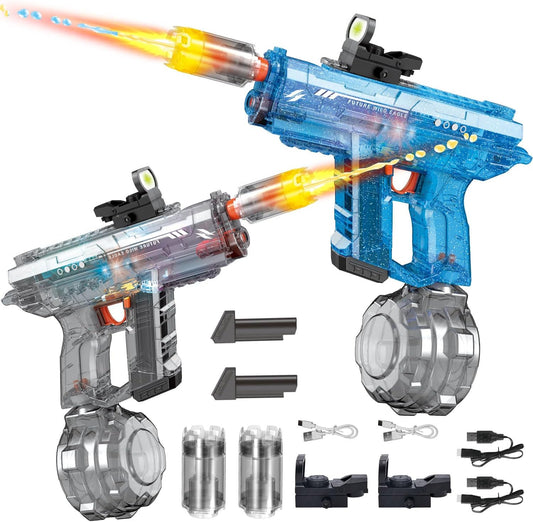 Hot 2 Pack Electric Water Gun for Adults Kids: Light Up Automatic Squirt Guns, 26-32FT Long Range, 800CC Capacity, Summer Outdoor Pool Games for Ages 8-12, Beach Backyard Party Toys Gift Boys