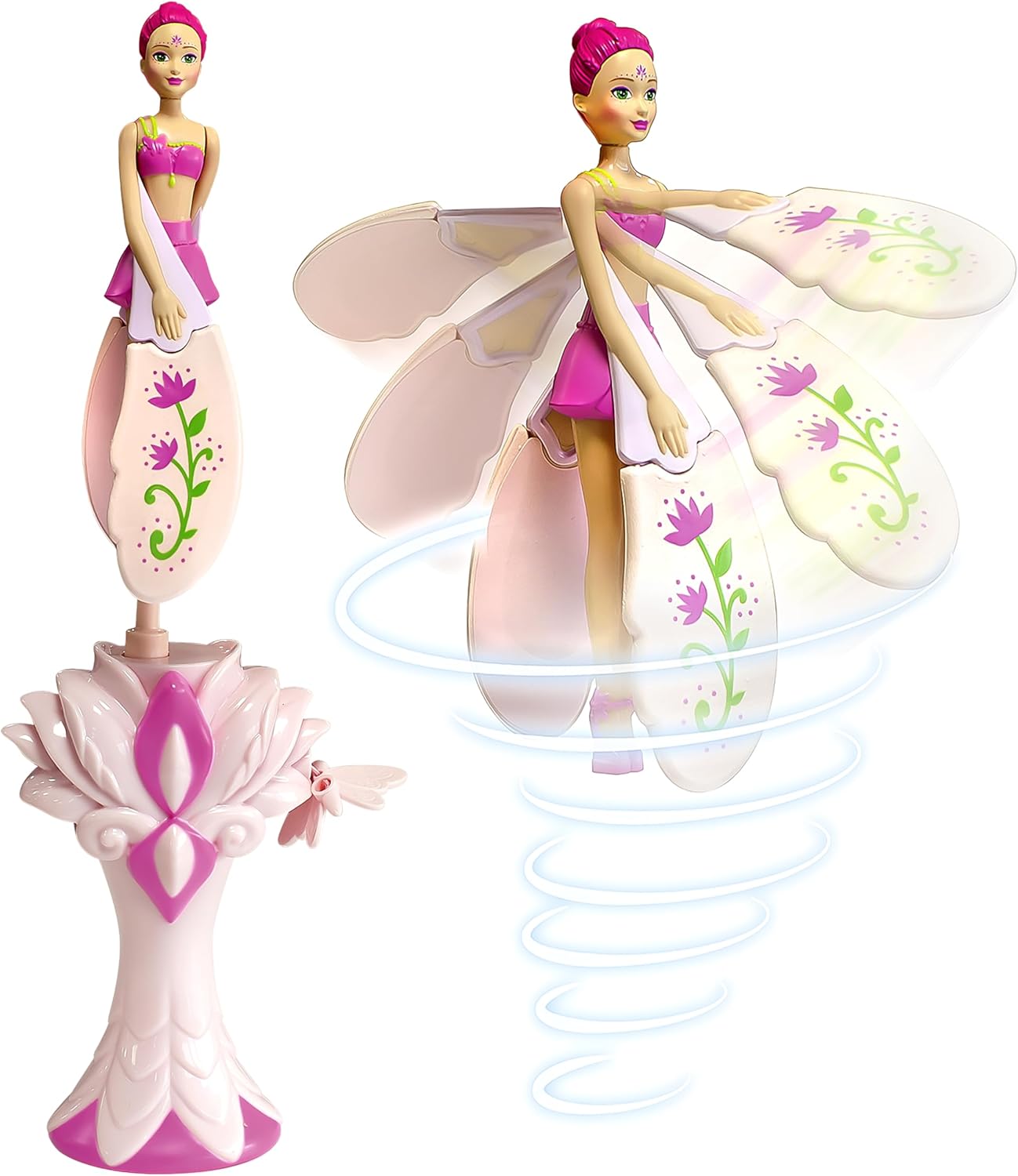 Hot Sky Dancers Flying Doll – Fuchsia Fantasy | Original 90s Throwback Toy that Really Flies | Pull-String Powered, No Batteries Needed | Magical Gift for Girls & Boys Ages 6+